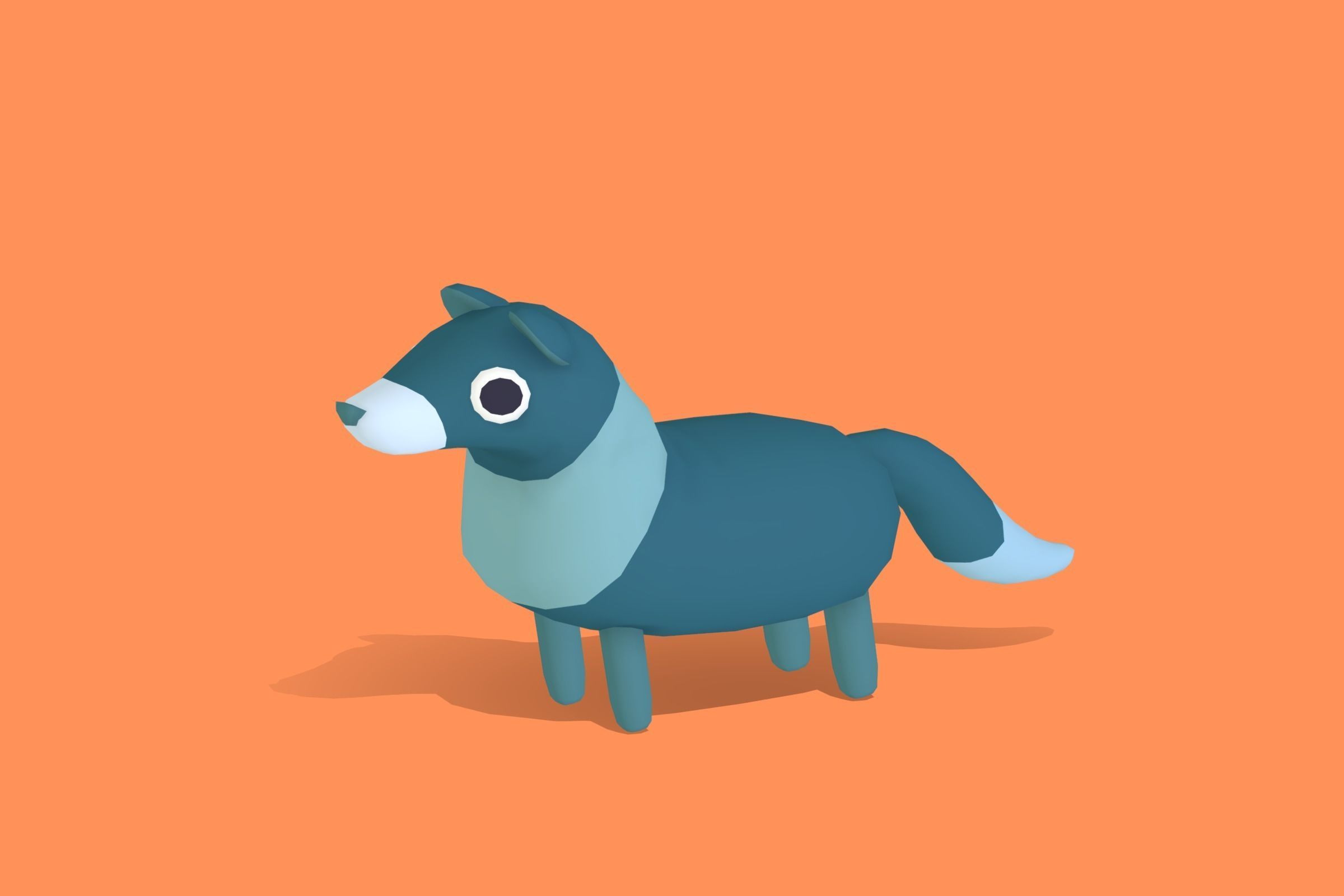 Wolf - Quirky Series Low-poly 3D model_12