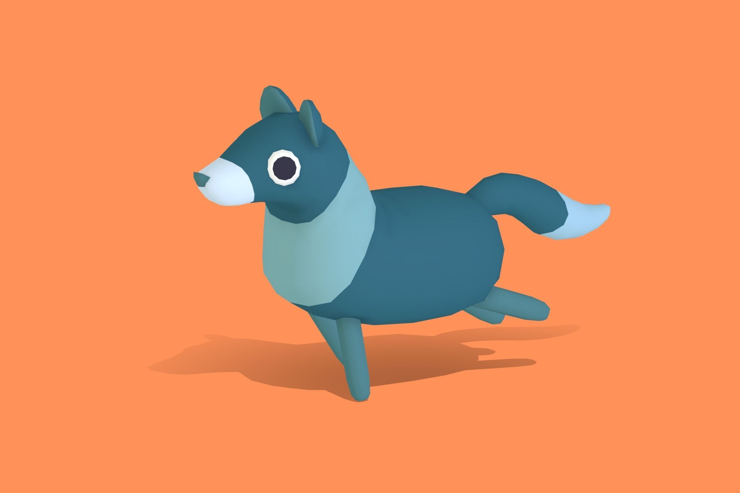 Wolf - Quirky Series Low-poly 3D model_10