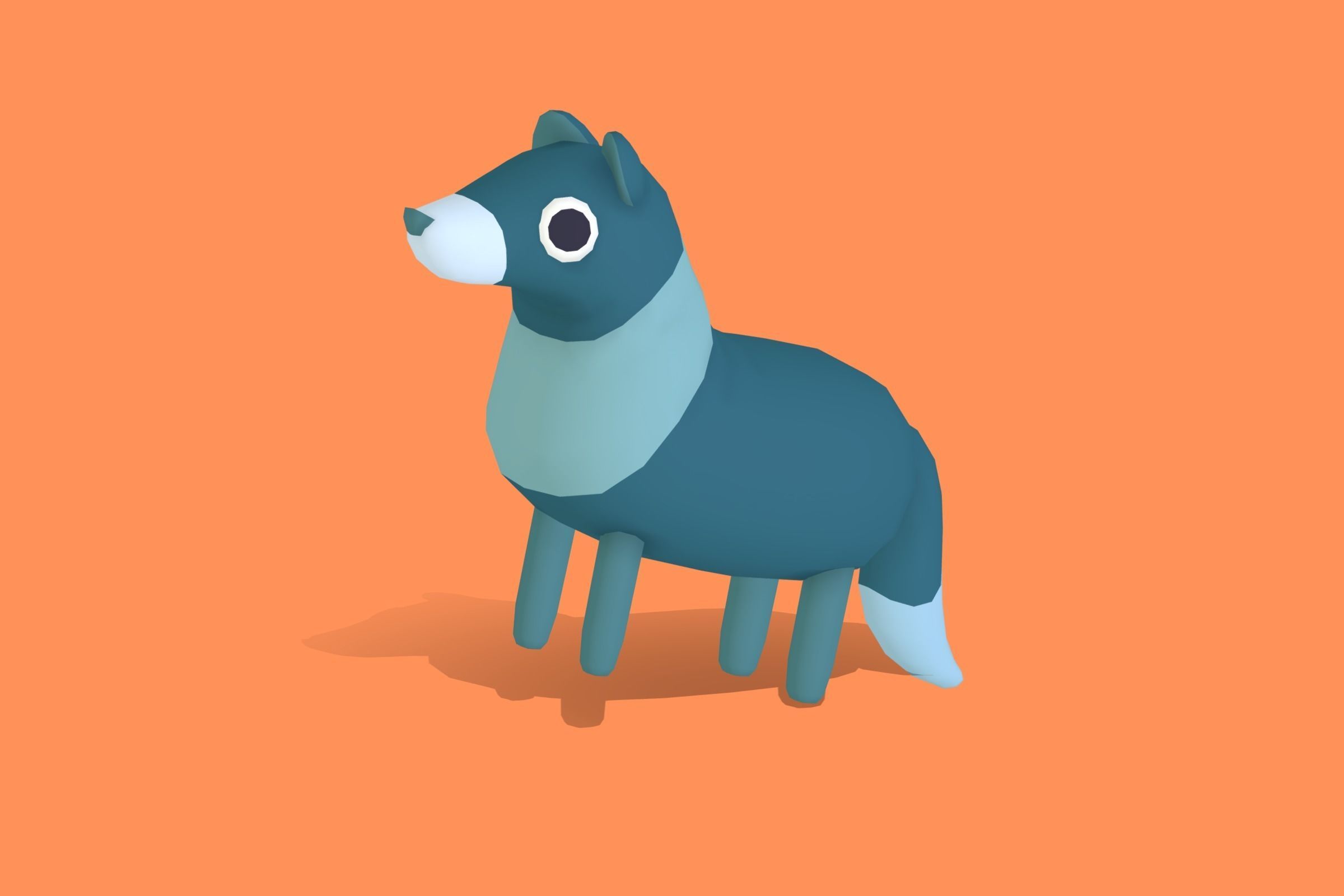Wolf - Quirky Series Low-poly 3D model_4