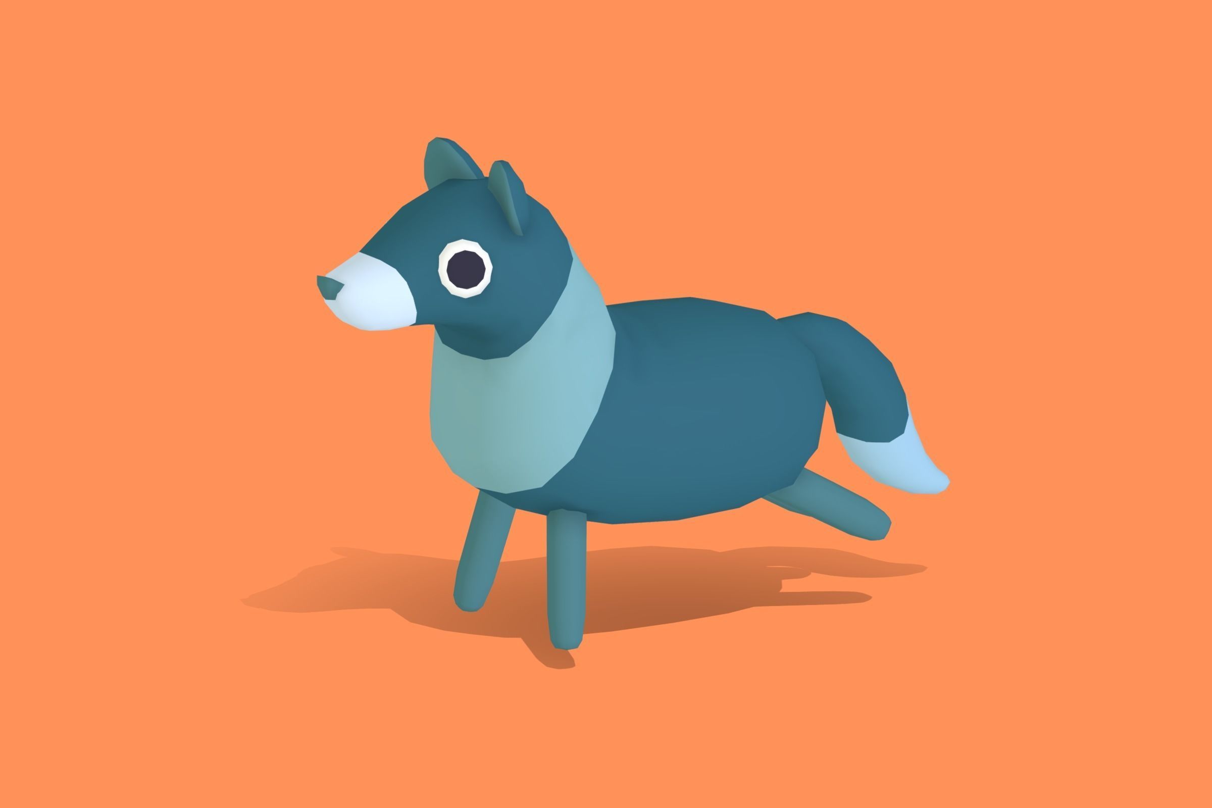 Wolf - Quirky Series Low-poly 3D model_3