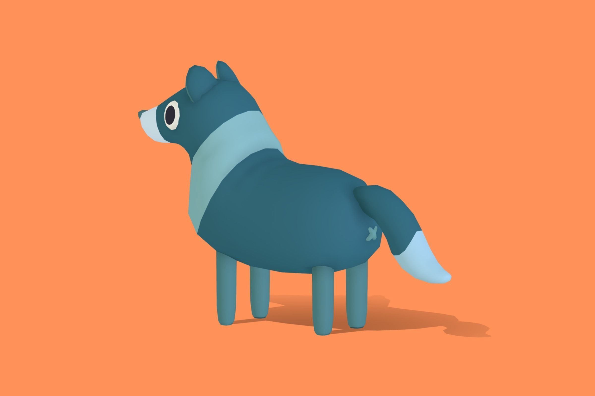 Wolf - Quirky Series Low-poly 3D model_1
