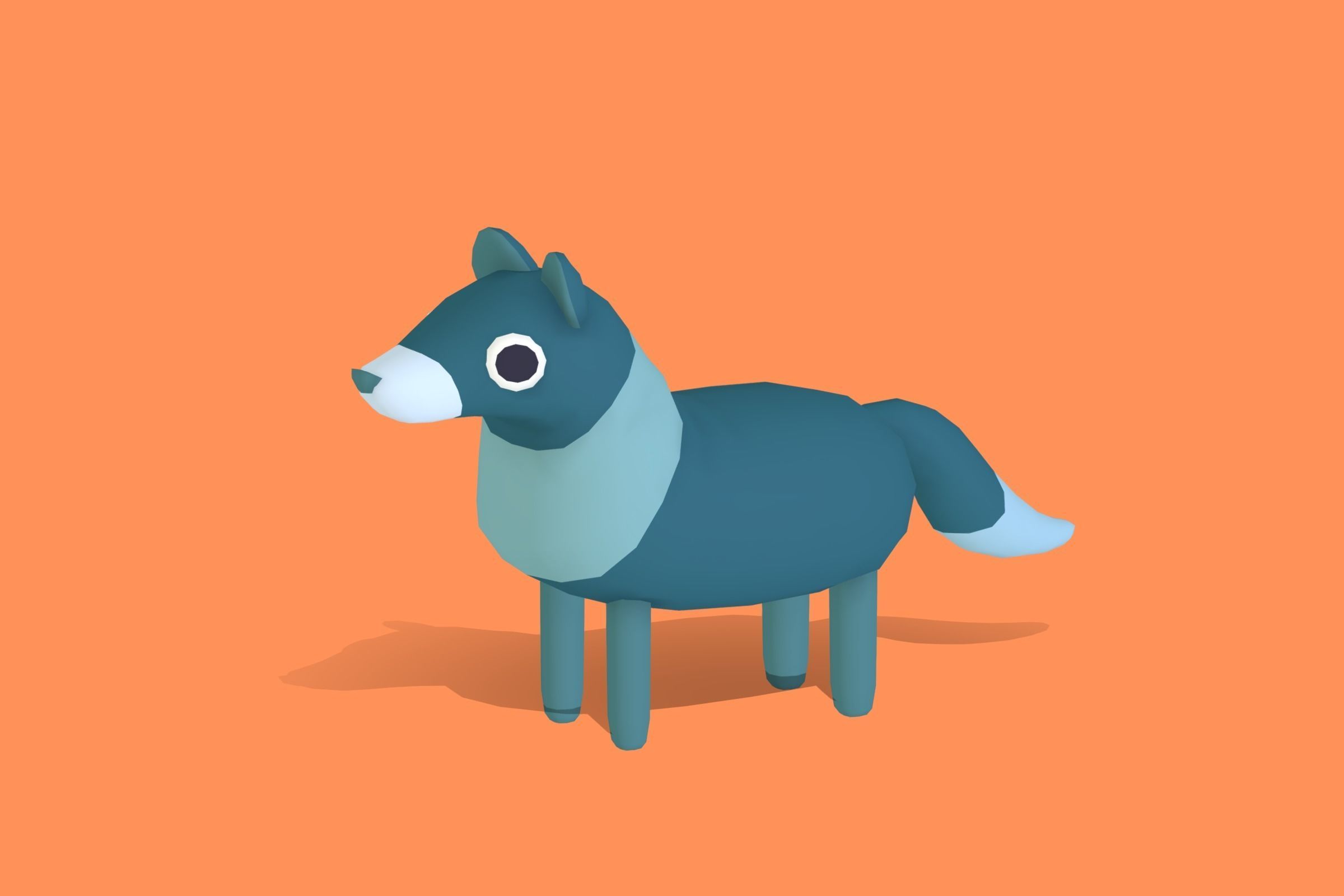 Wolf - Quirky Series Low-poly 3D model_13