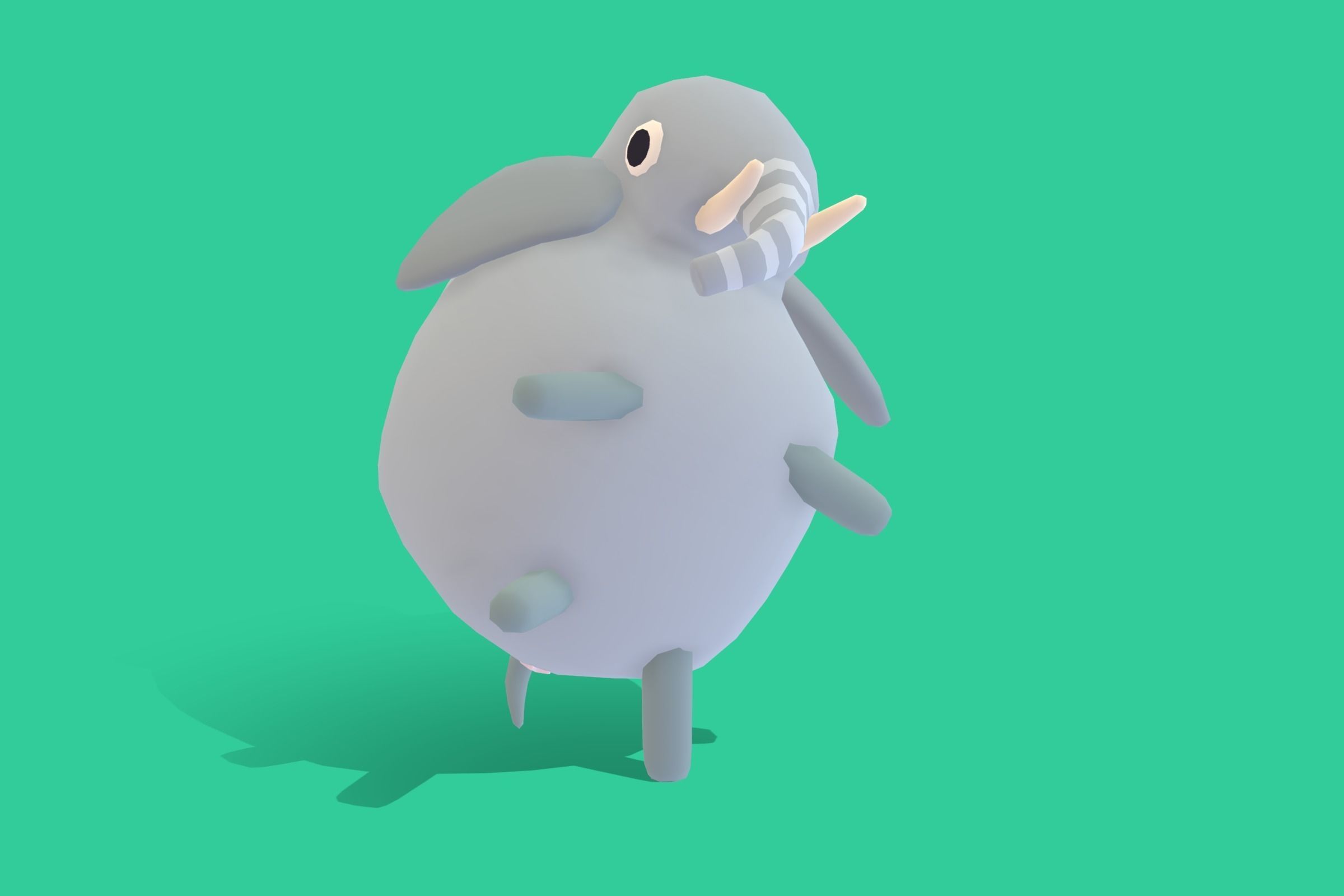 Elephant - Quirky Series Low-poly 3D model_7