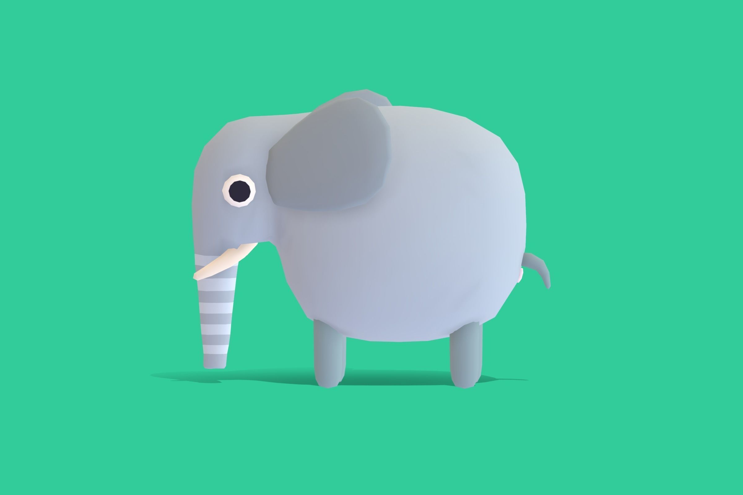 Elephant - Quirky Series Low-poly 3D model_2