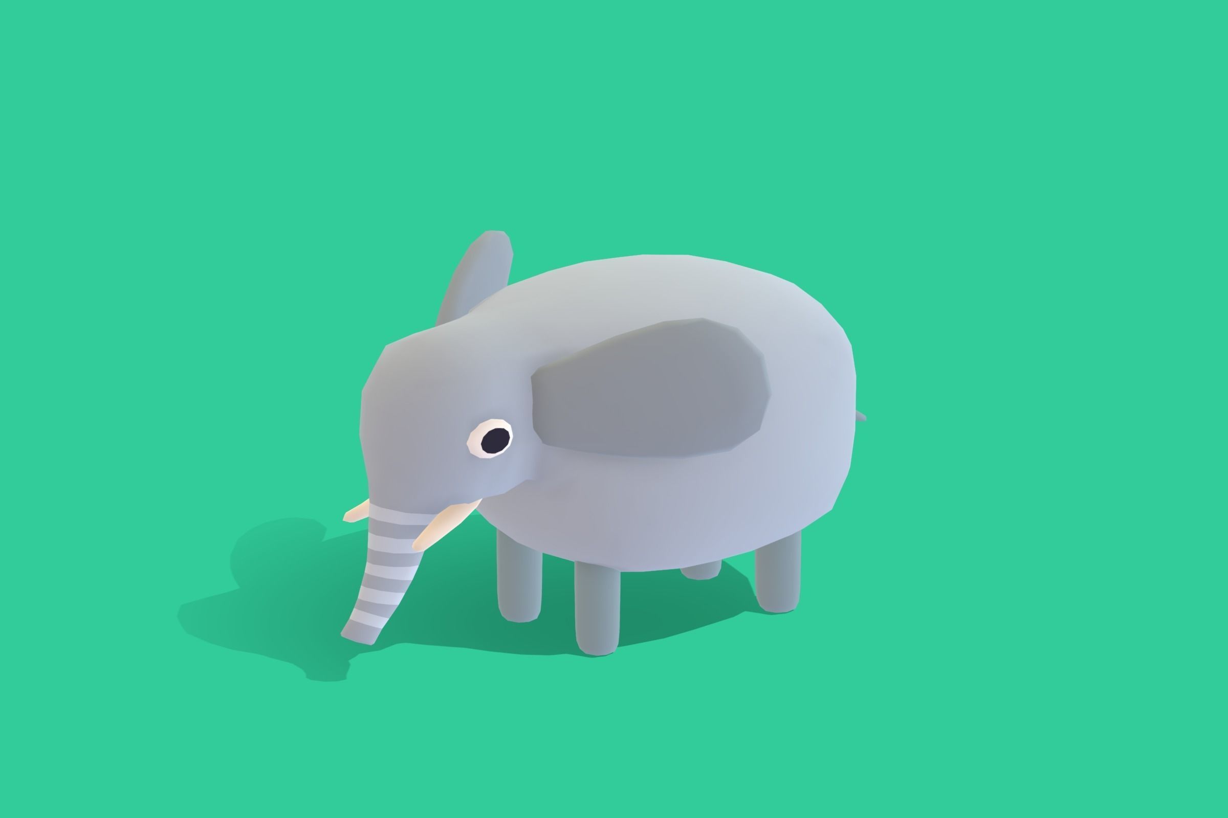 Elephant - Quirky Series Low-poly 3D model_4