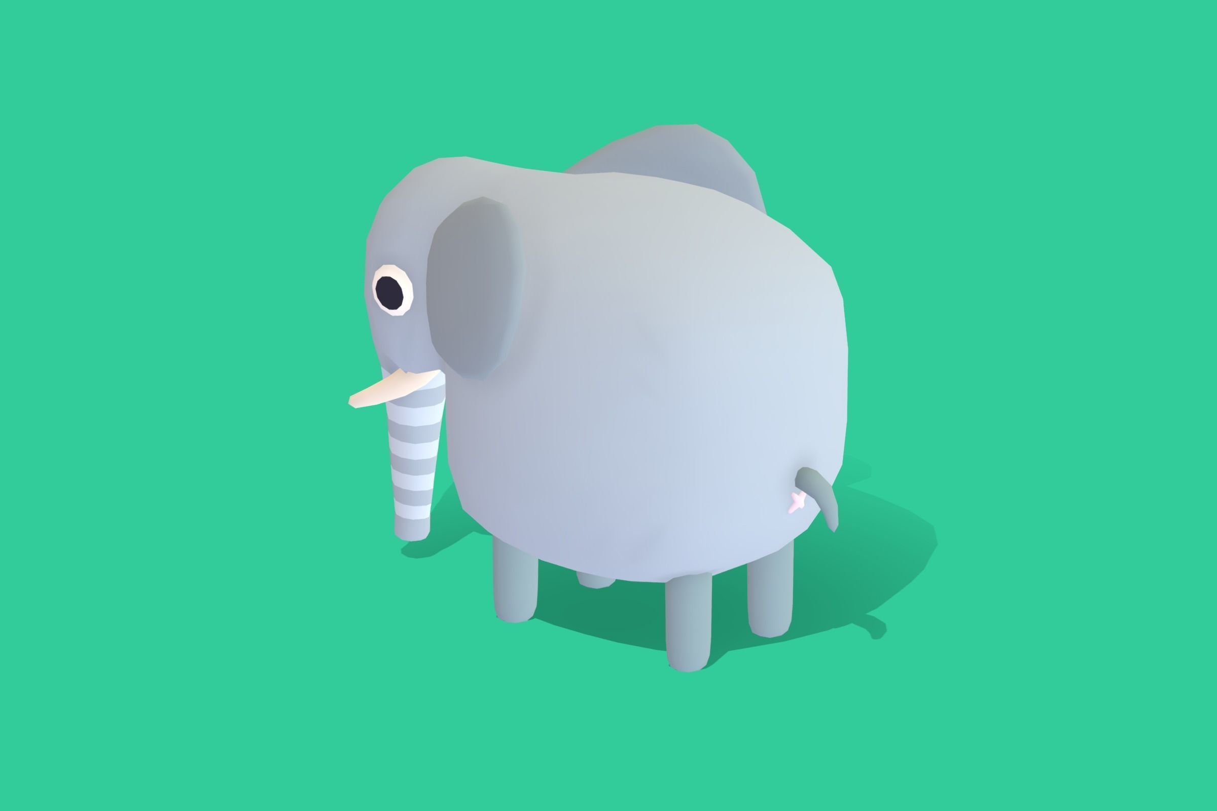 Elephant - Quirky Series Low-poly 3D model_1
