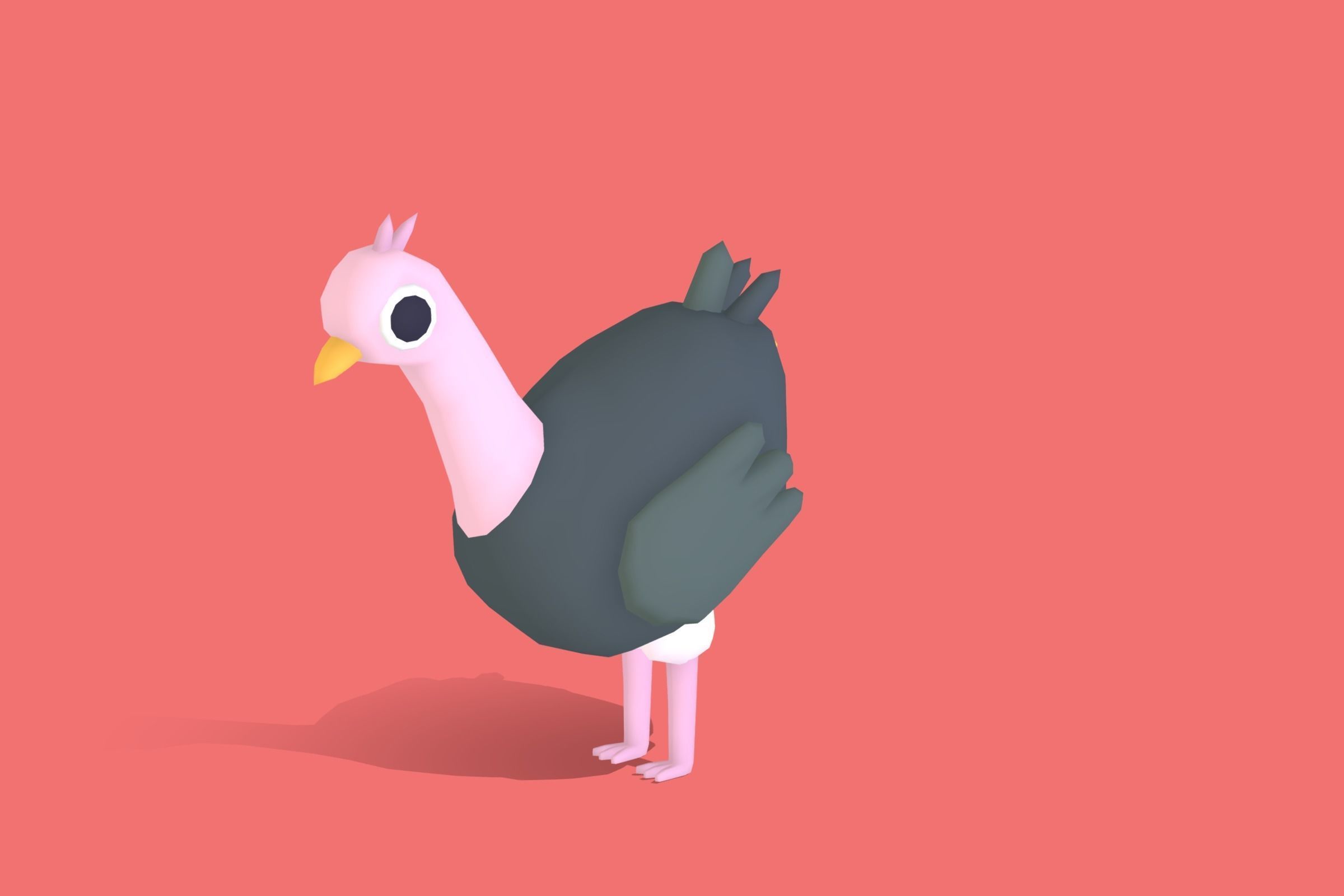 Ostrich - Quirky Series Low-poly 3D model_6
