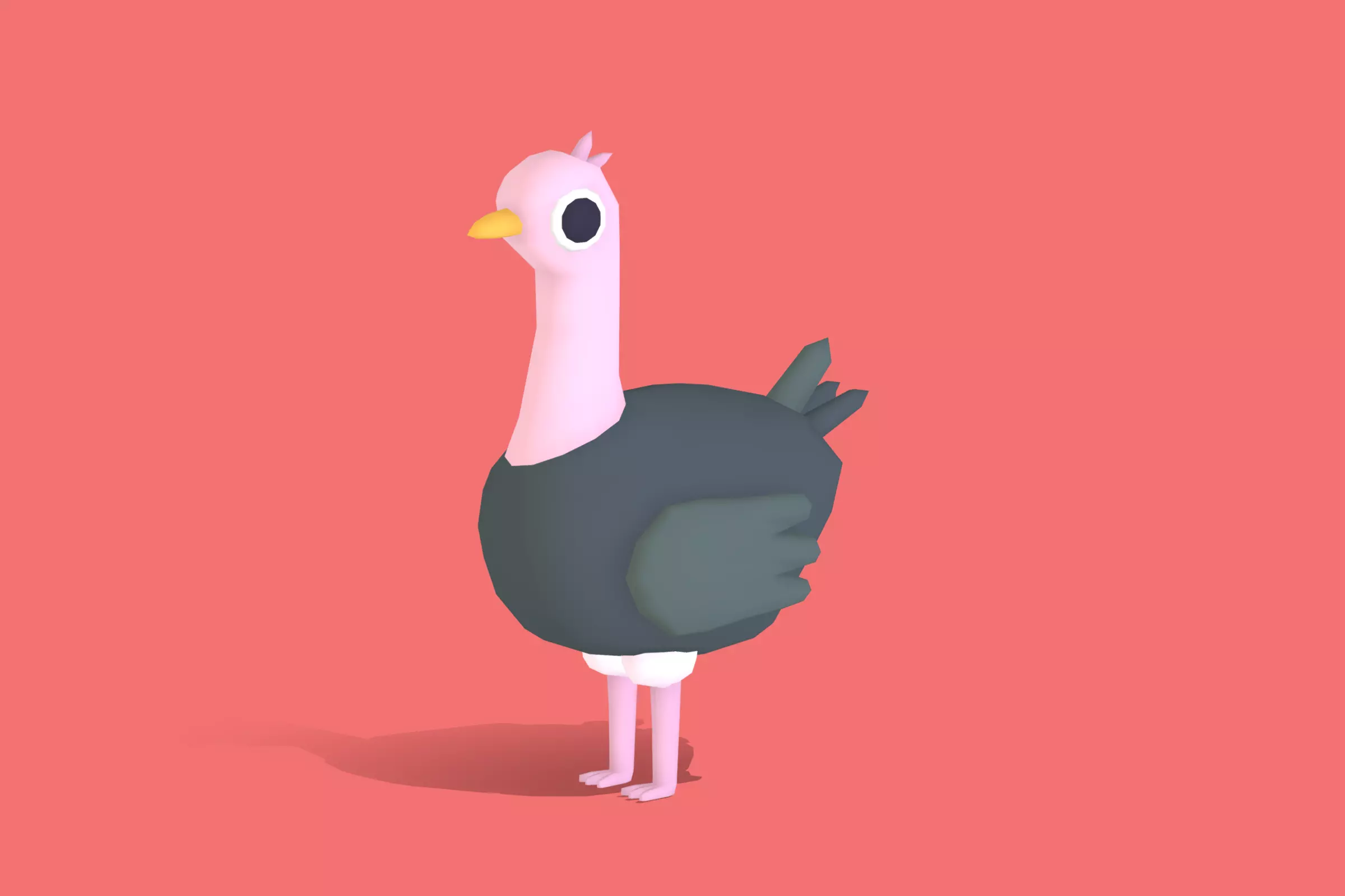 Ostrich - Quirky Series Low-poly 3D model_0