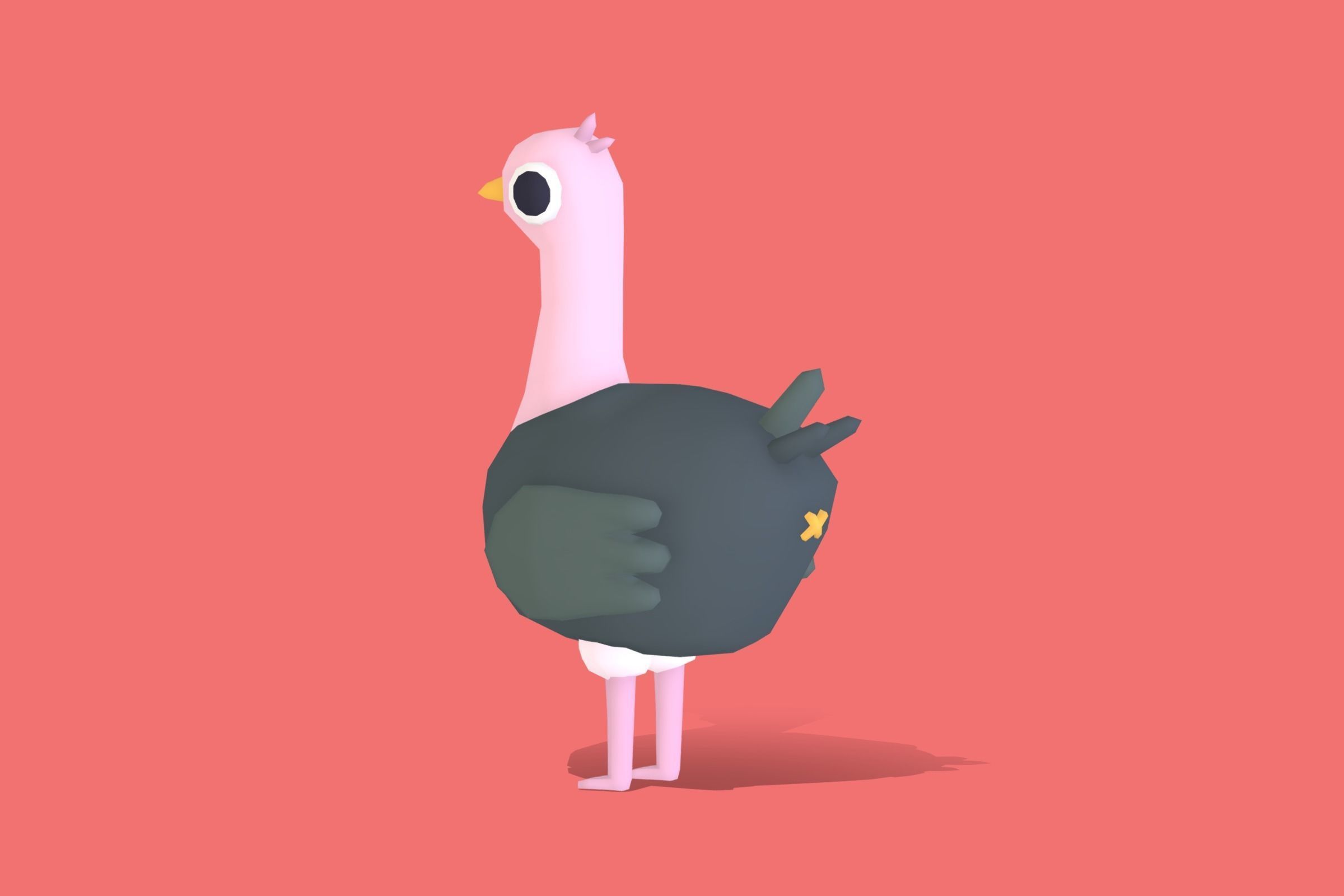 Ostrich - Quirky Series Low-poly 3D model_1