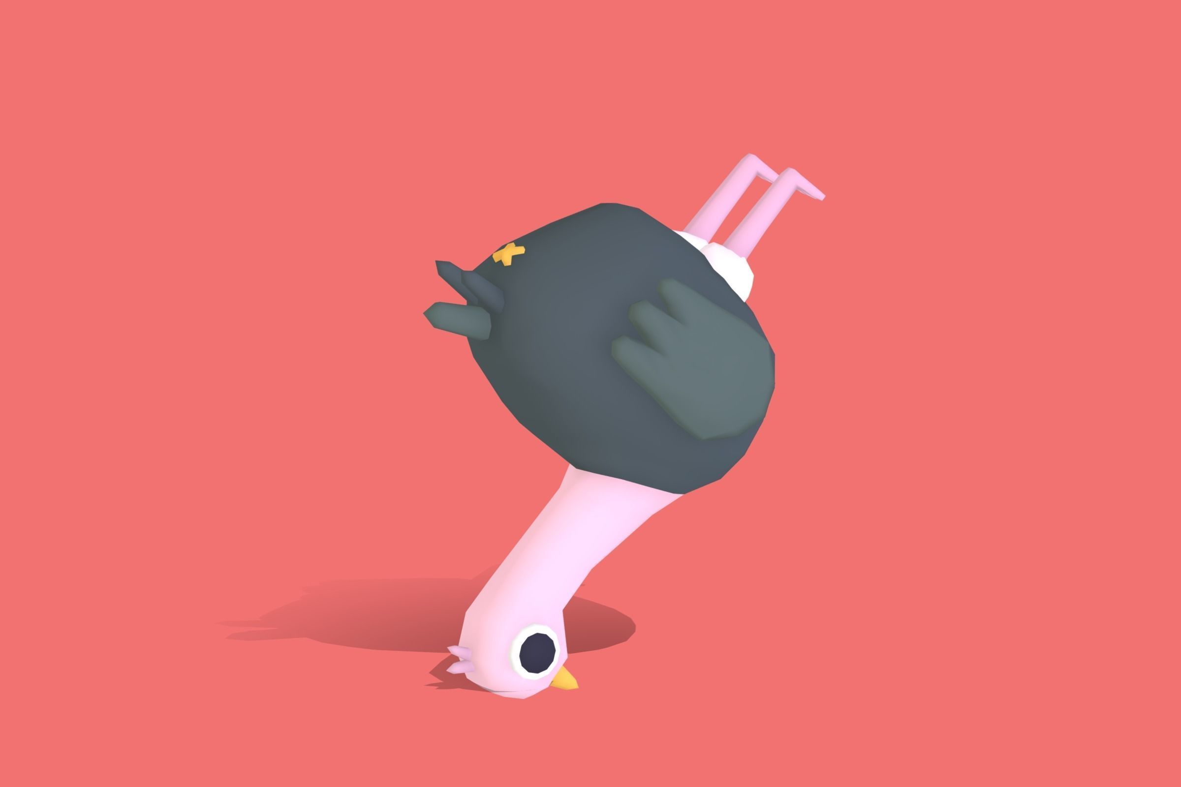 Ostrich - Quirky Series Low-poly 3D model_7