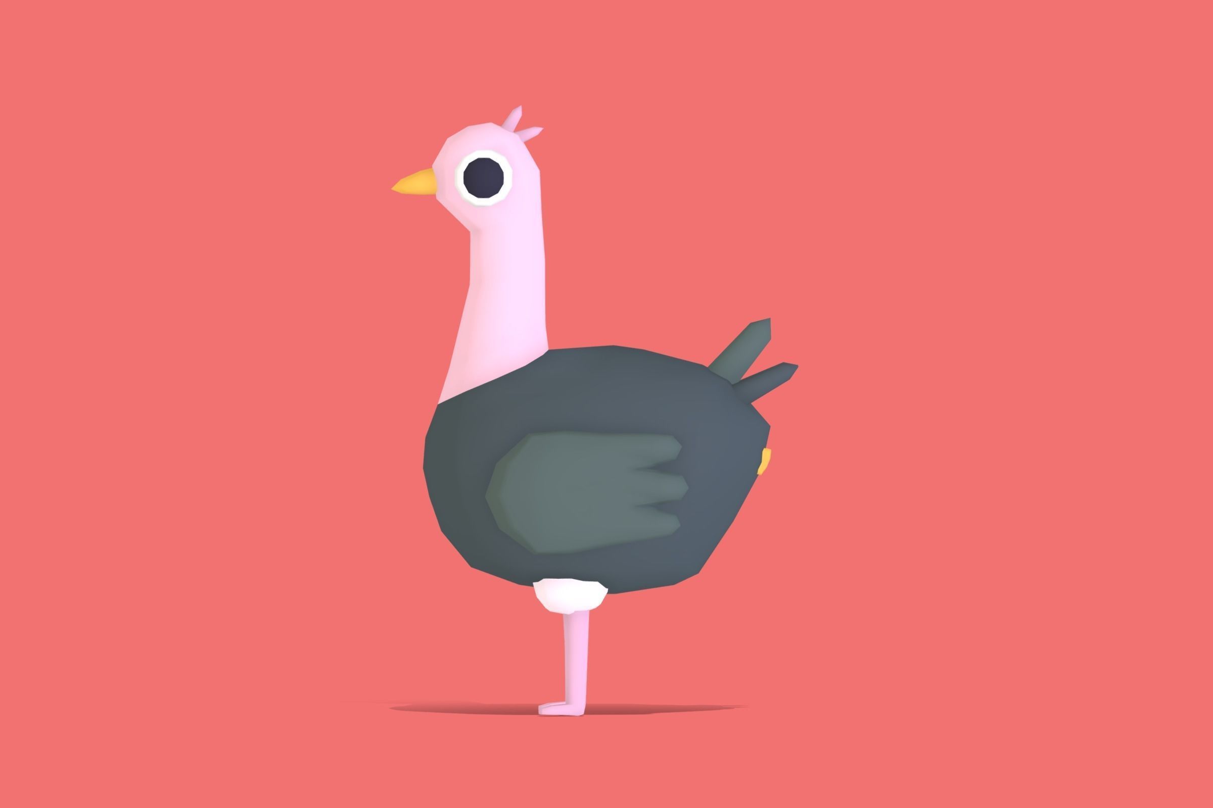 Ostrich - Quirky Series Low-poly 3D model_2