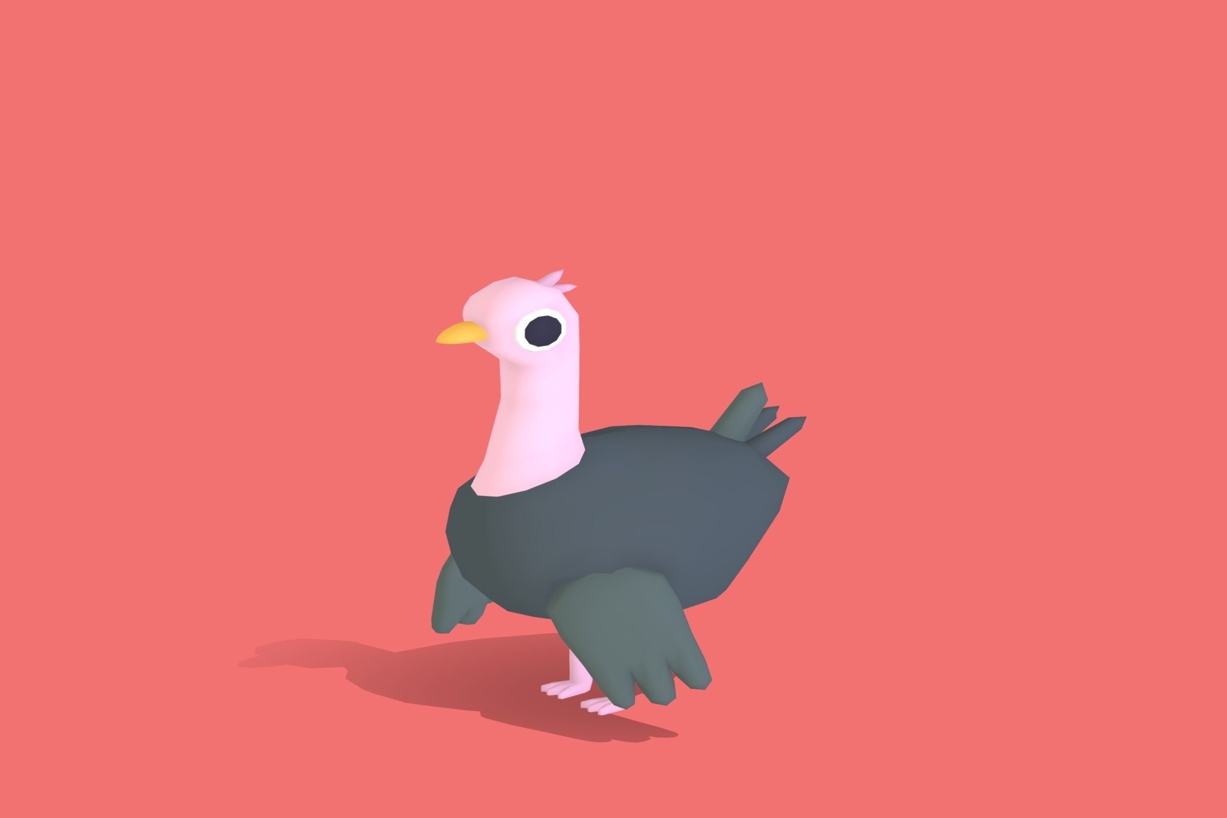 Ostrich - Quirky Series Low-poly 3D model_4