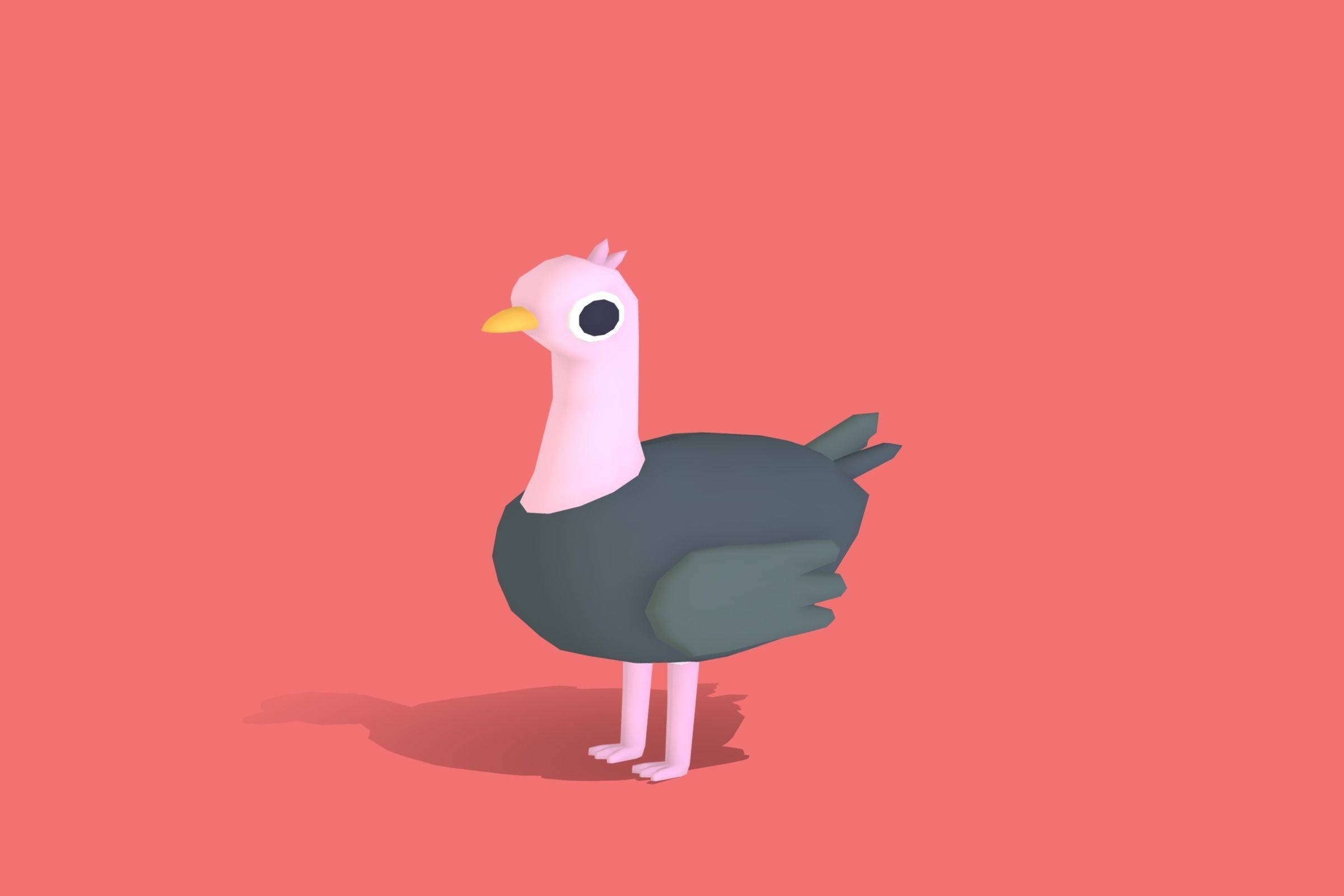 Ostrich - Quirky Series Low-poly 3D model_12