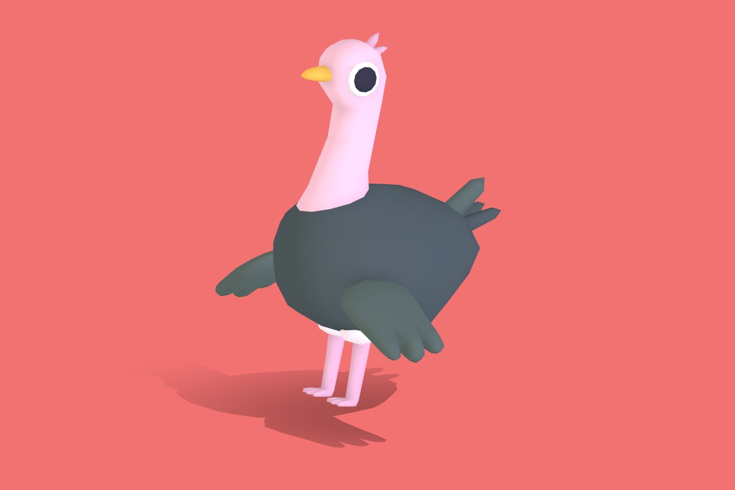 Ostrich - Quirky Series Low-poly 3D model_13