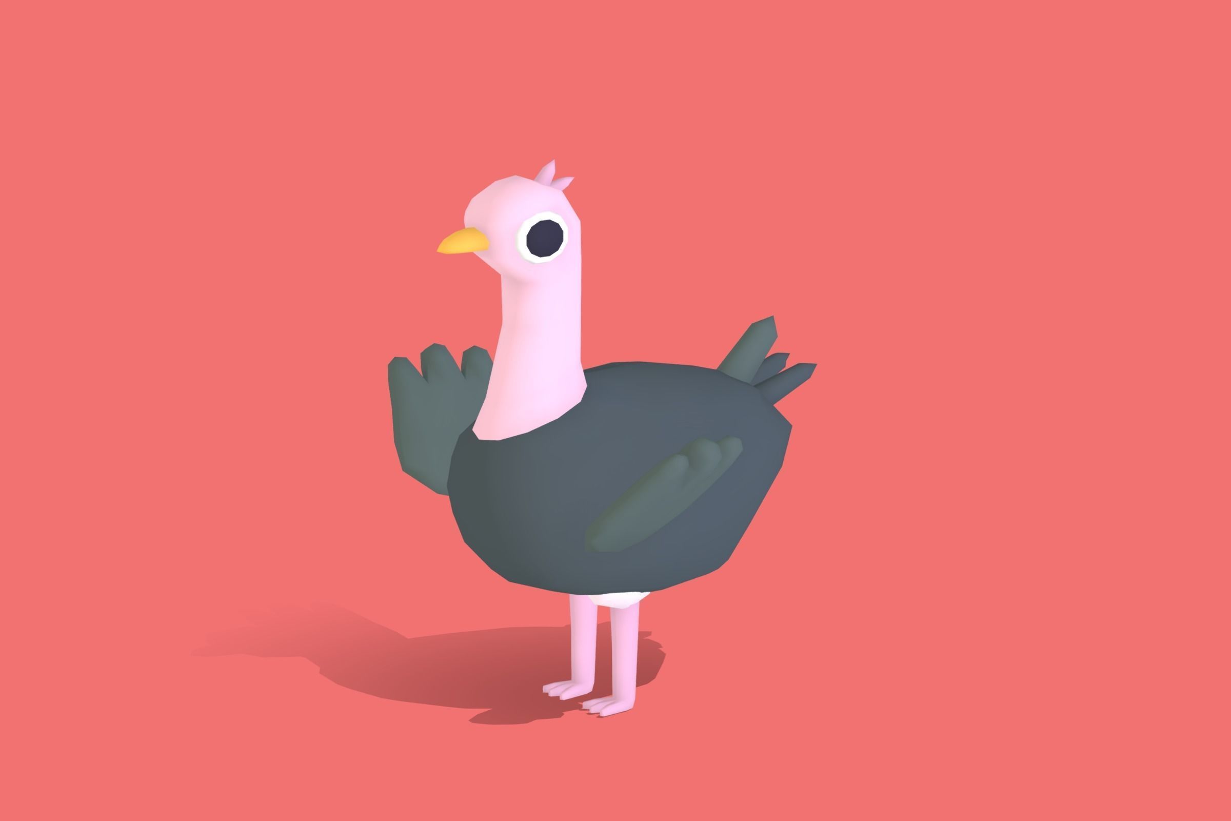 Ostrich - Quirky Series Low-poly 3D model_11