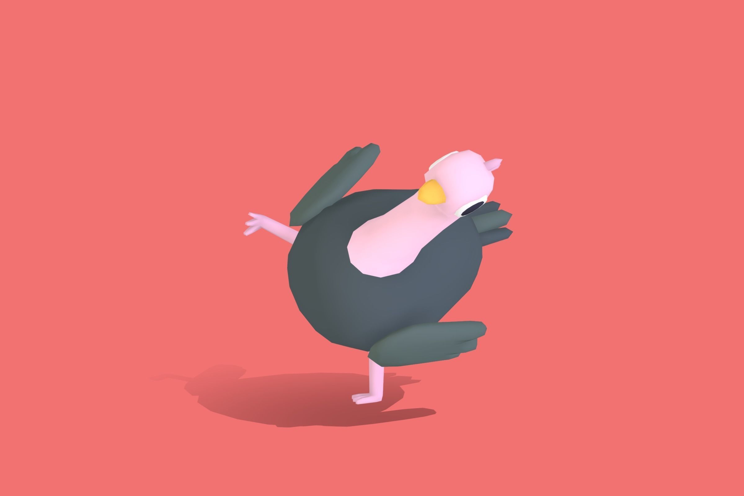 Ostrich - Quirky Series Low-poly 3D model_9