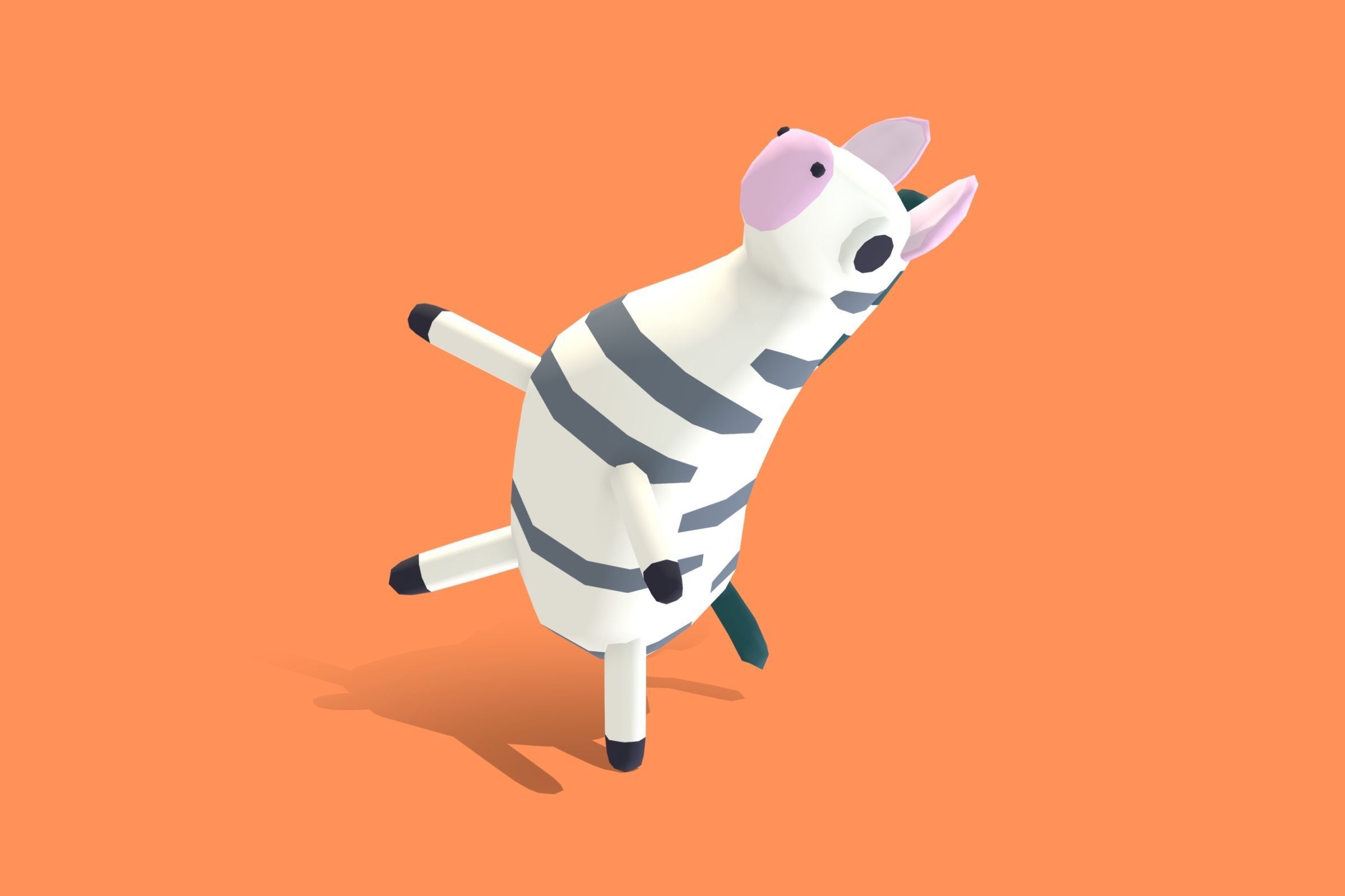 Zebra - Quirky Series Low-poly 3D model_11