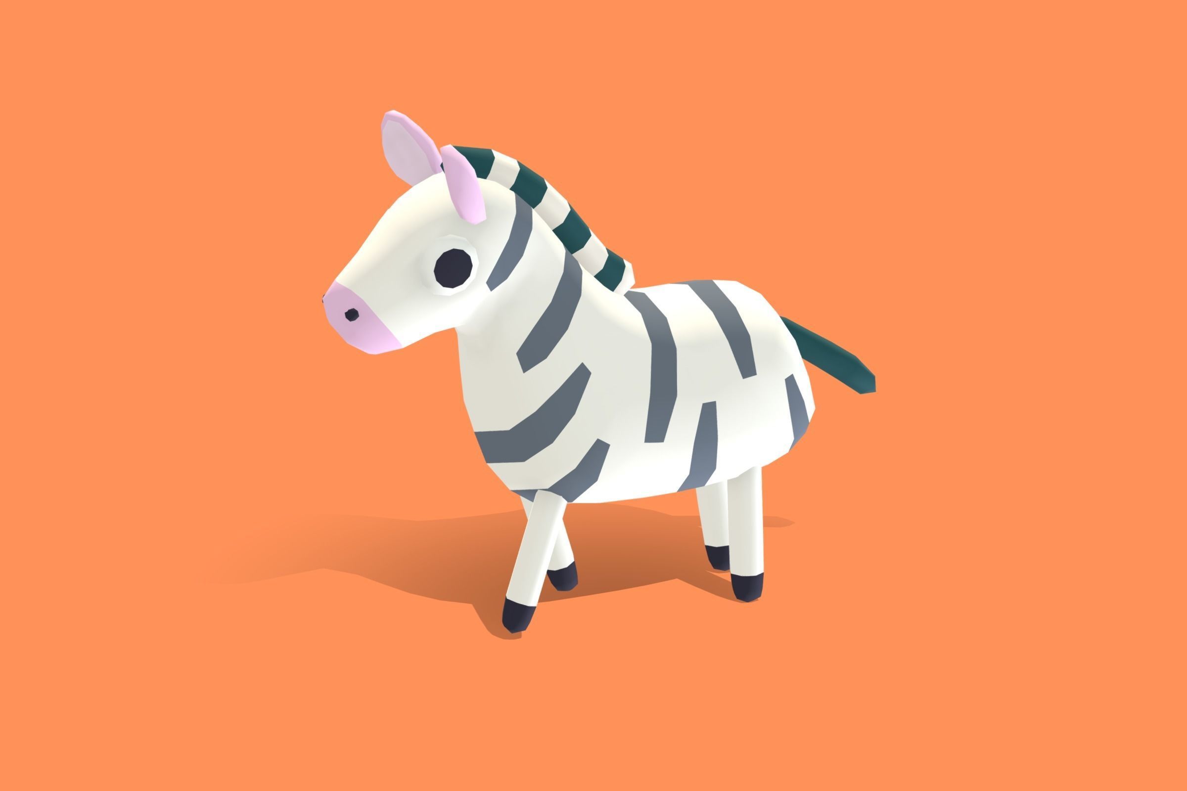 Zebra - Quirky Series Low-poly 3D model_13
