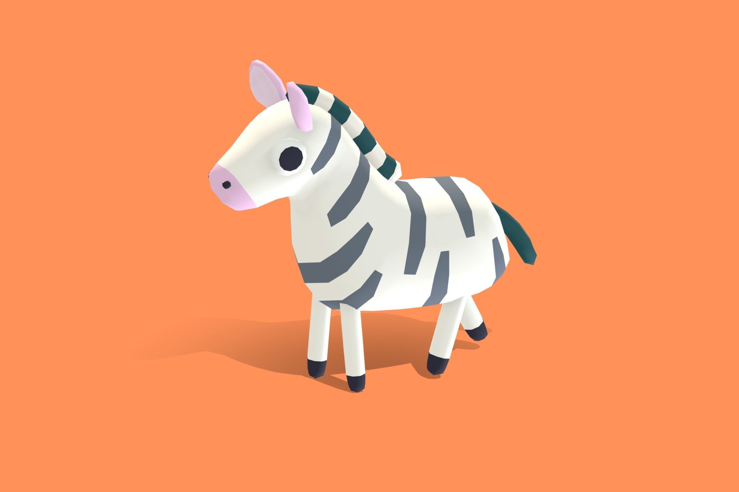 Zebra - Quirky Series Low-poly 3D model_10