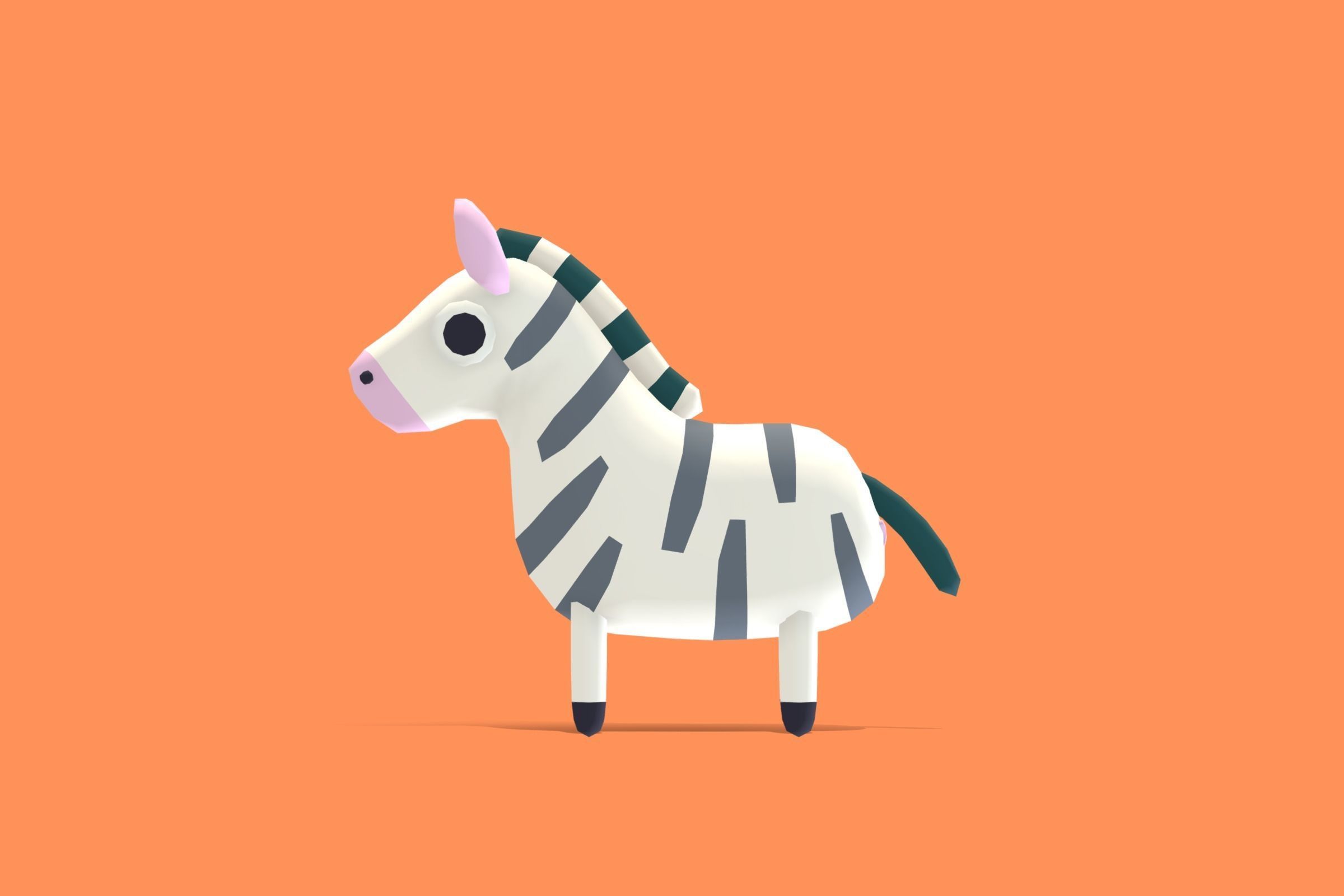 Zebra - Quirky Series Low-poly 3D model_2
