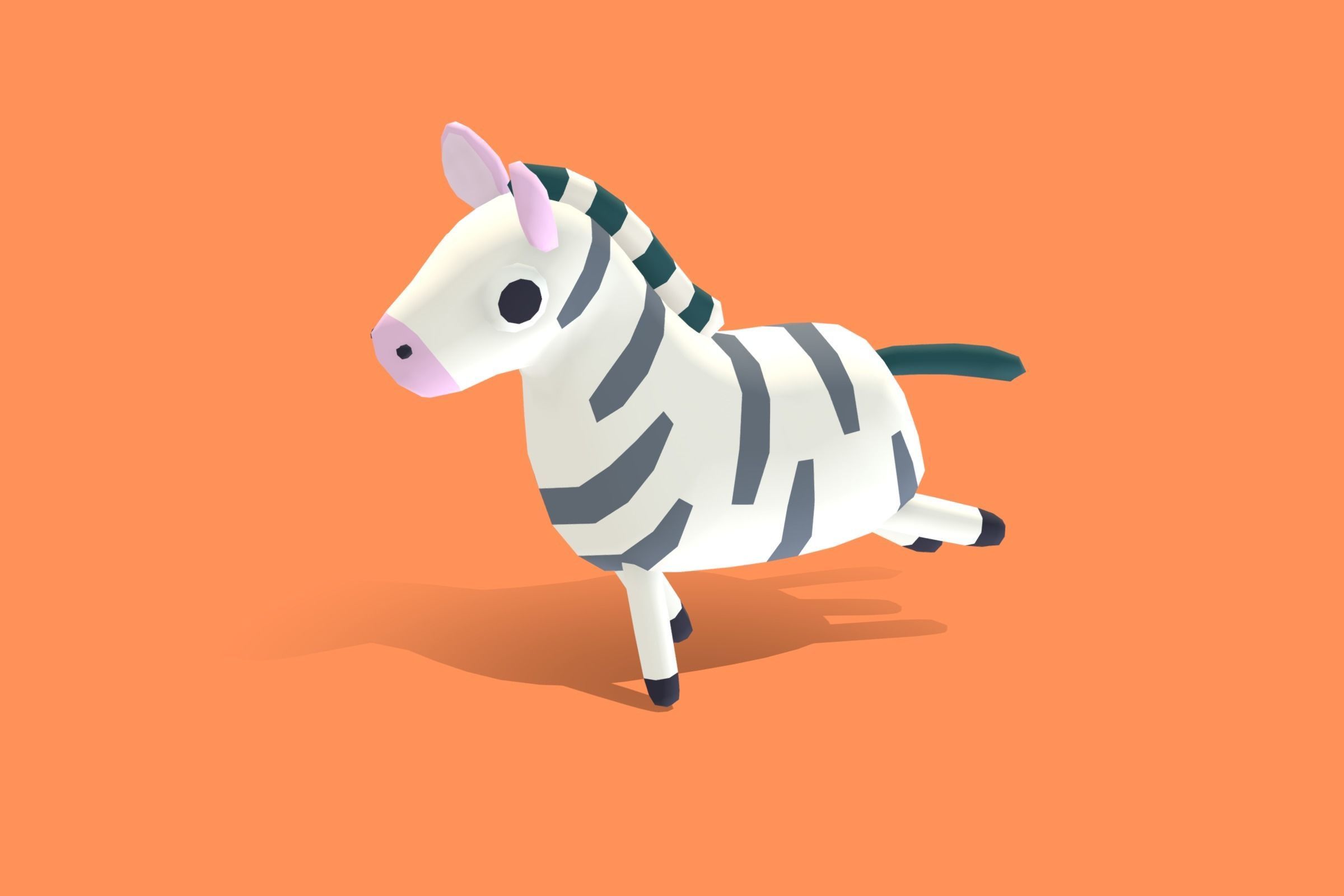 Zebra - Quirky Series Low-poly 3D model_12