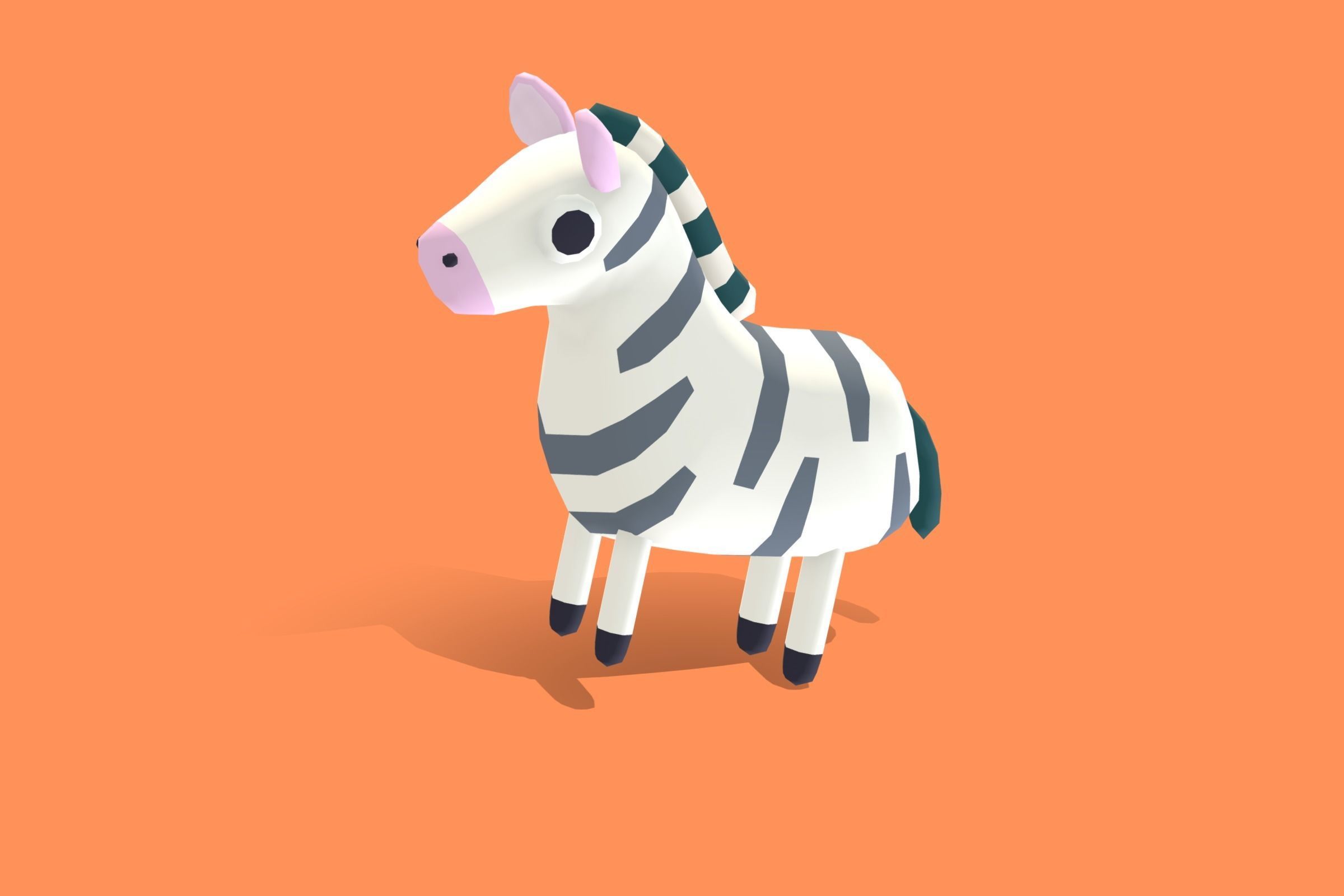 Zebra - Quirky Series Low-poly 3D model_5