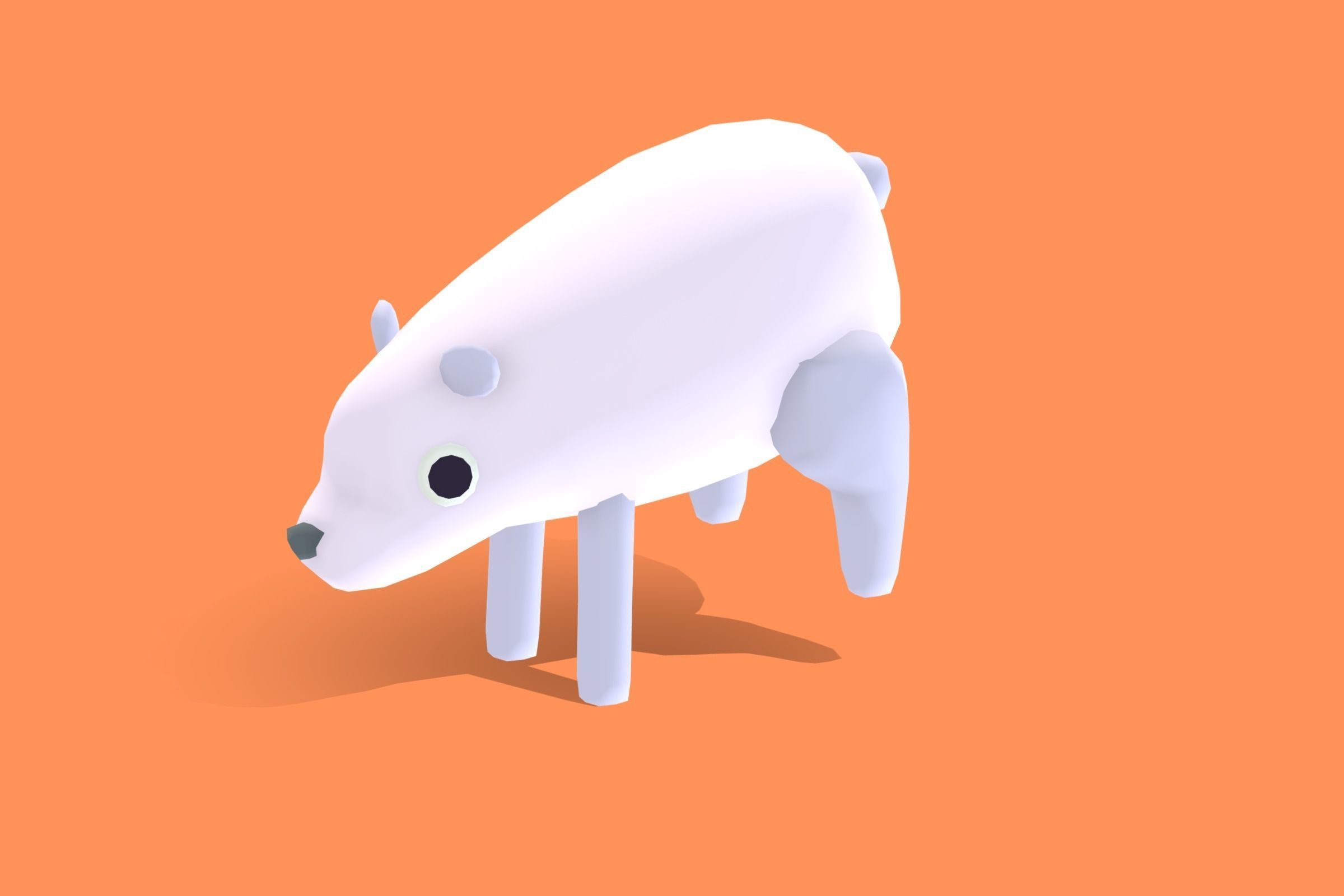 Polar Bear - Quirky Series Low-poly 3D model_8