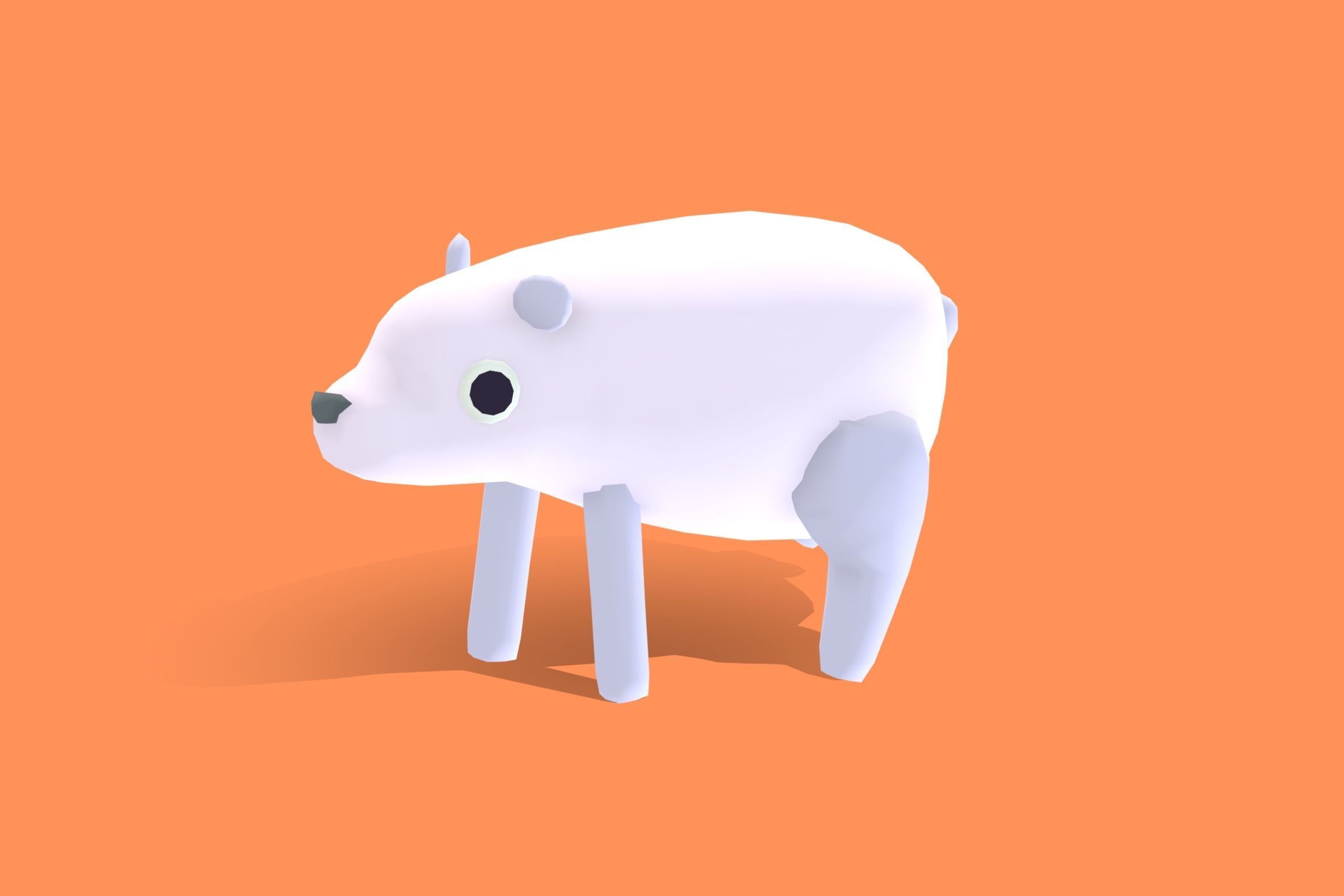 Polar Bear - Quirky Series Low-poly 3D model_10