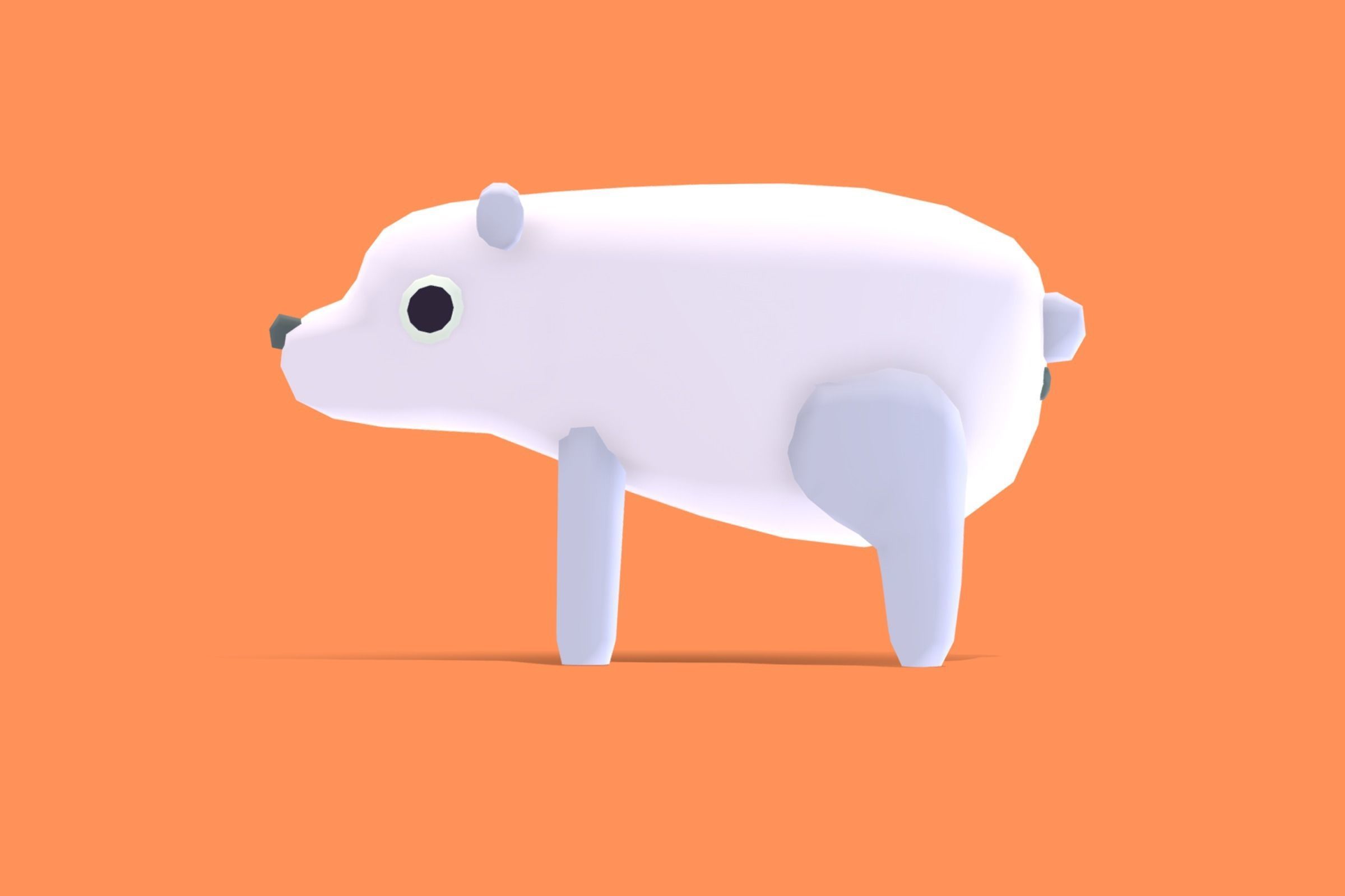 Polar Bear - Quirky Series Low-poly 3D model_2