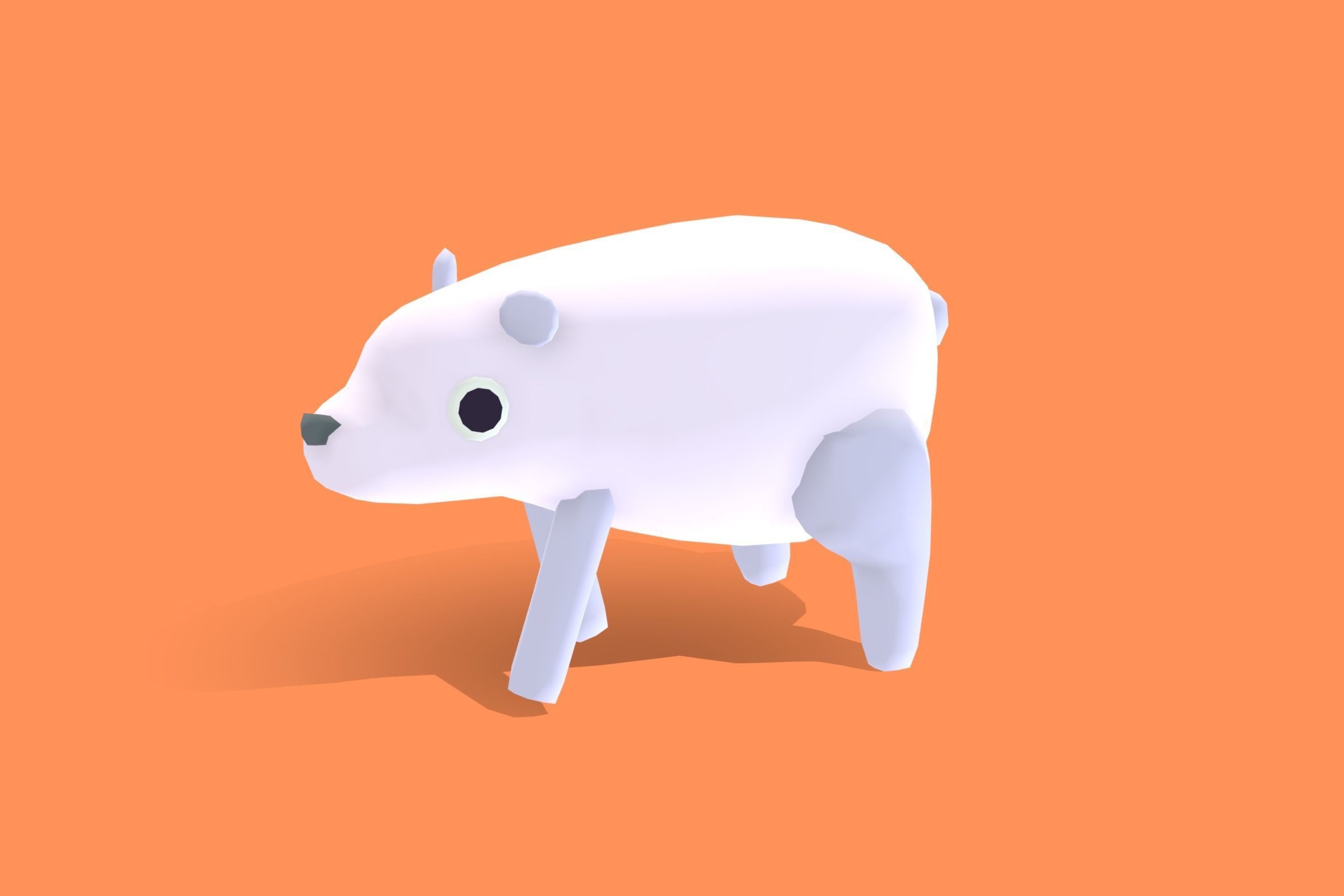 Polar Bear - Quirky Series Low-poly 3D model_13