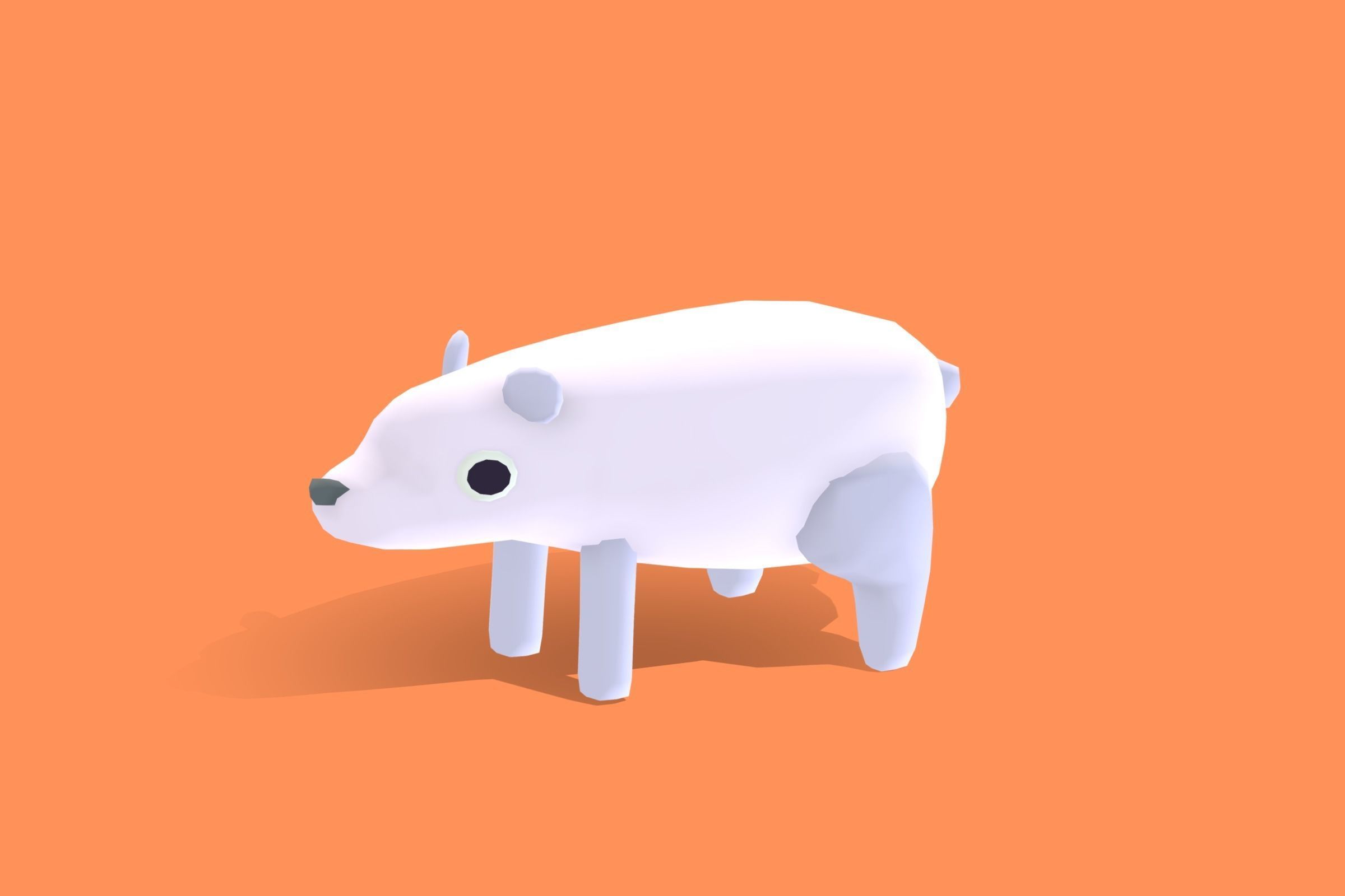 Polar Bear - Quirky Series Low-poly 3D model_6