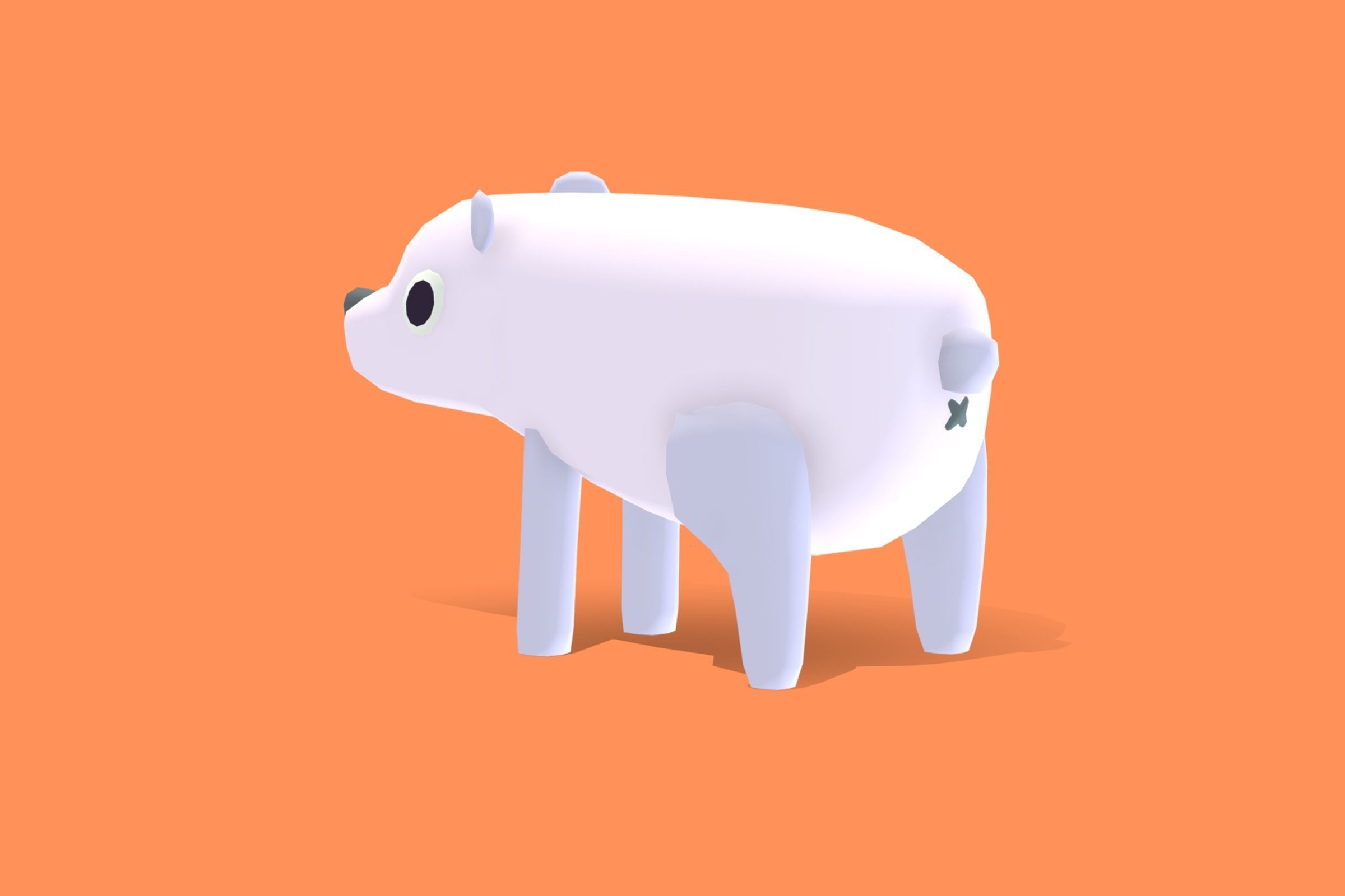 Polar Bear - Quirky Series Low-poly 3D model_1