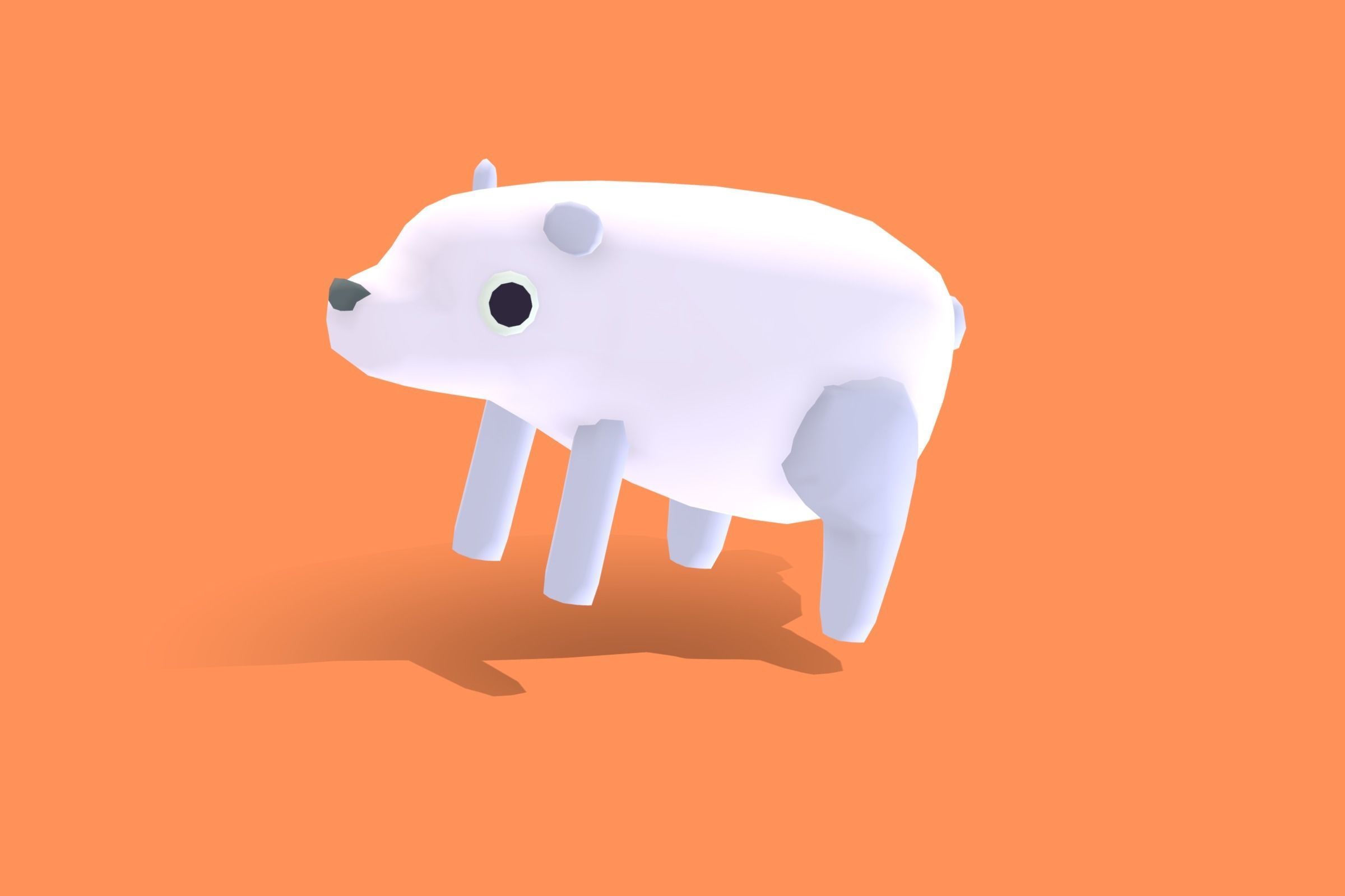 Polar Bear - Quirky Series Low-poly 3D model_5