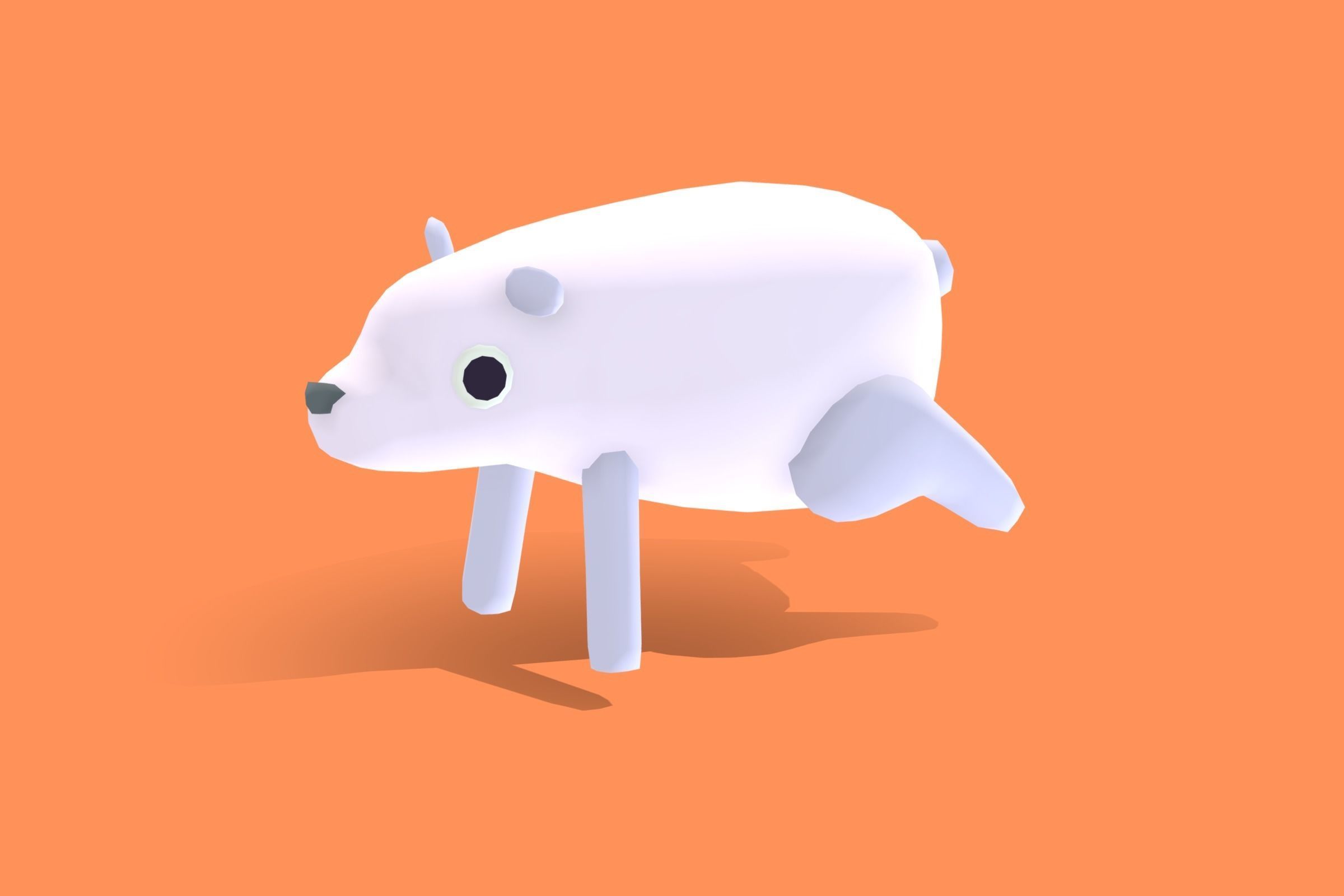 Polar Bear - Quirky Series Low-poly 3D model_3