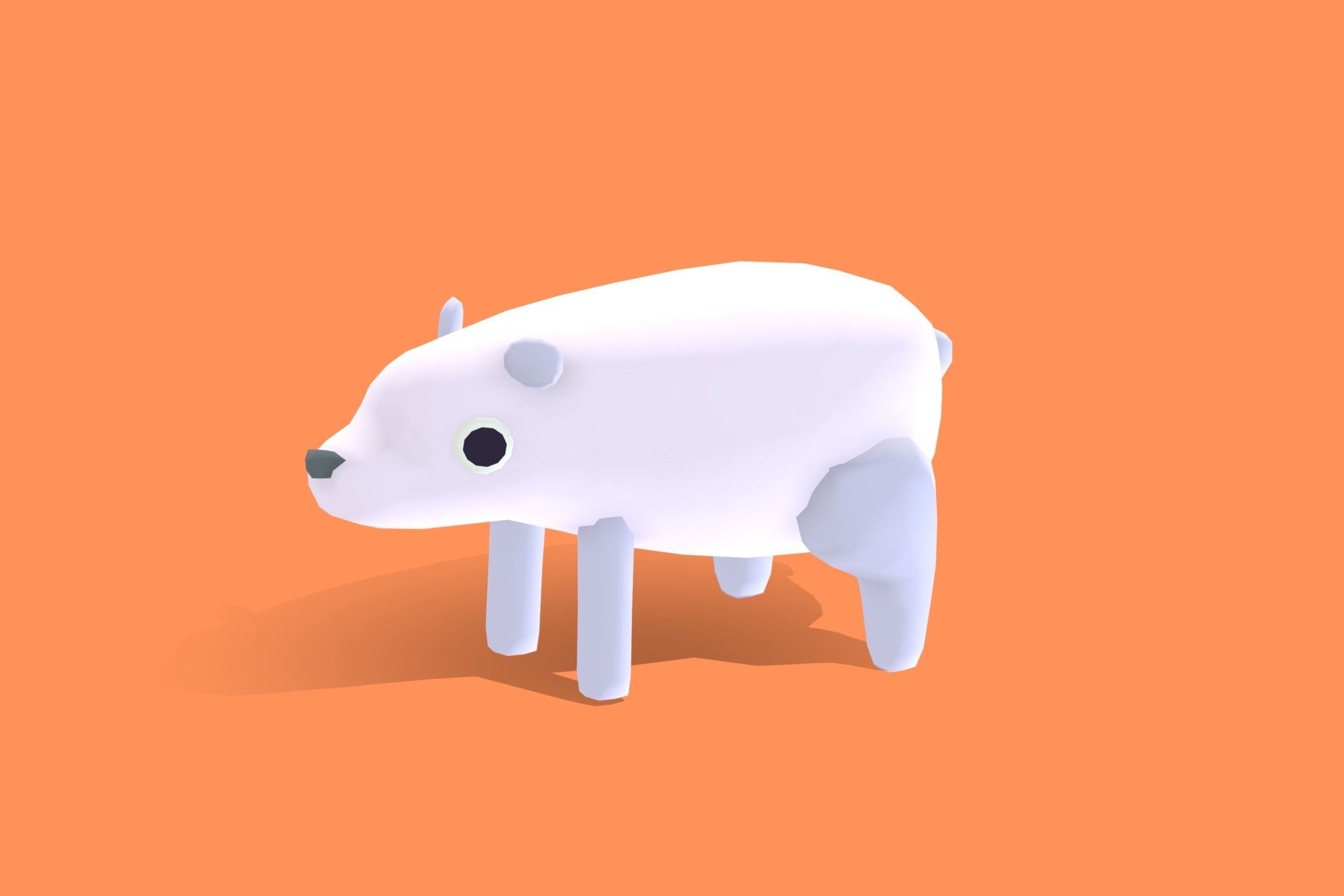 Polar Bear - Quirky Series Low-poly 3D model_7