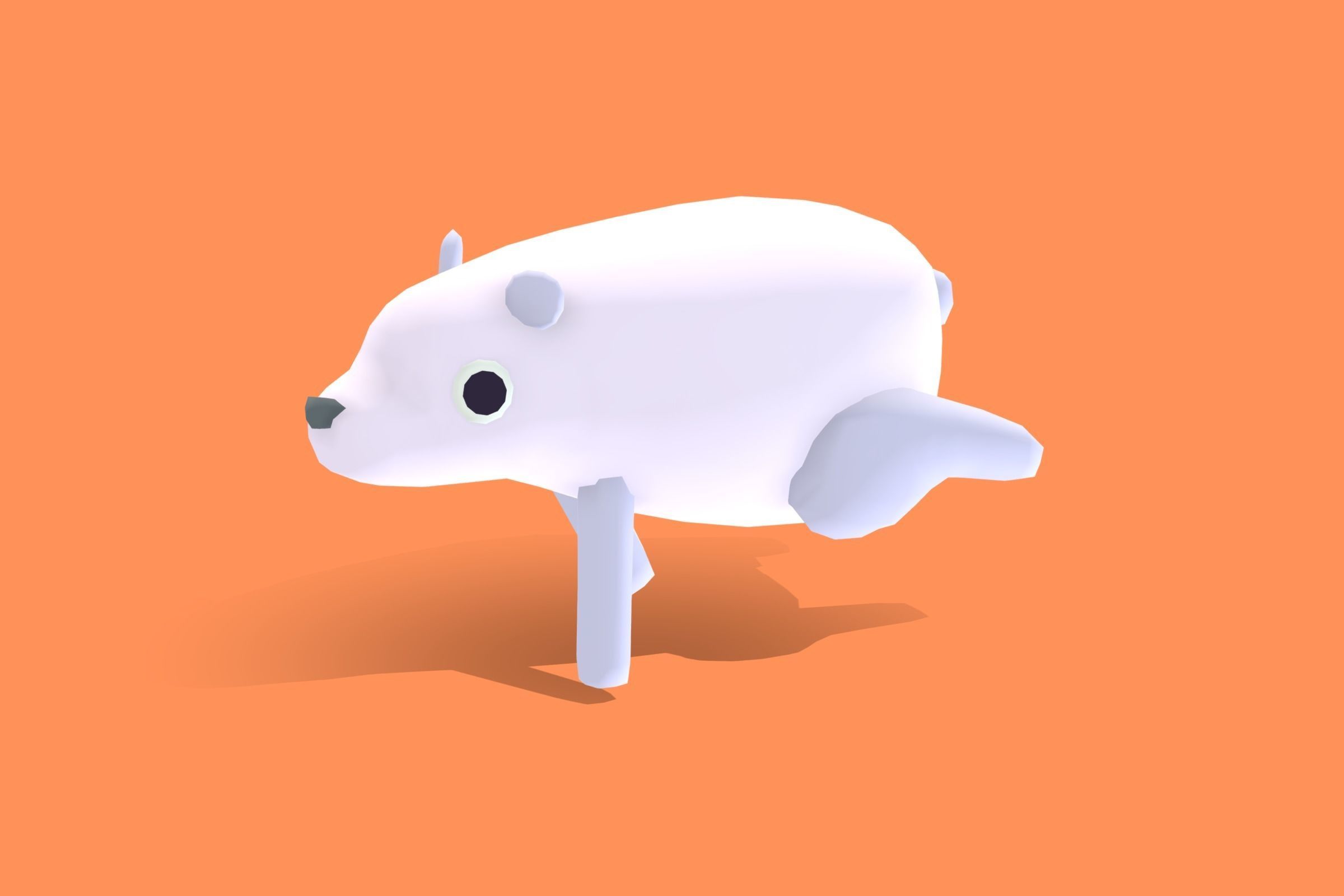 Polar Bear - Quirky Series Low-poly 3D model_12