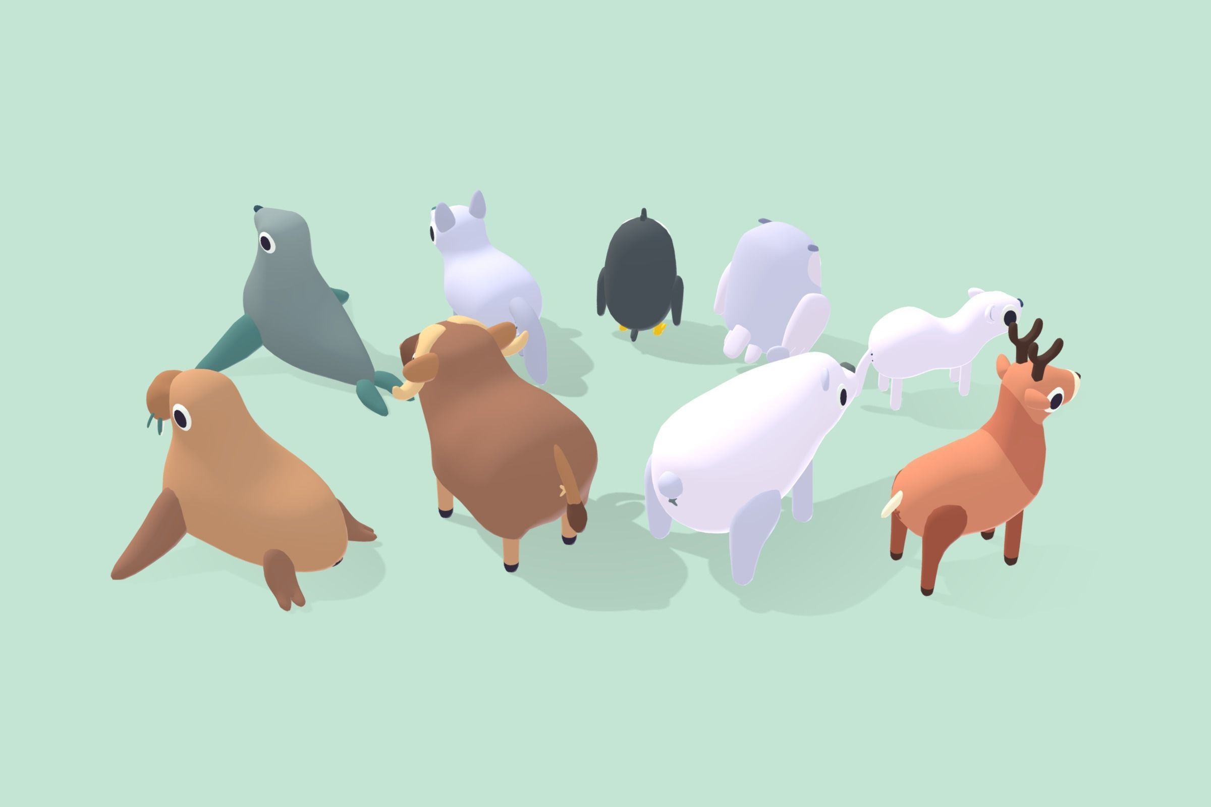 Quirky Series - Arctic Animals Vol 1 Low-poly 3D model_3