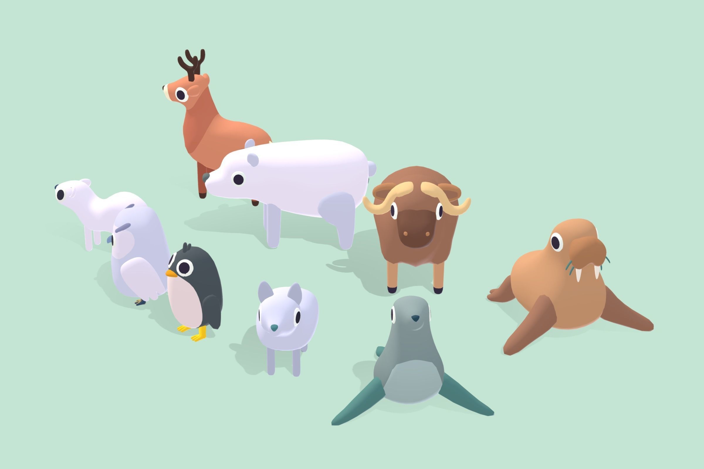 Quirky Series - Arctic Animals Vol 1 Low-poly 3D model_1