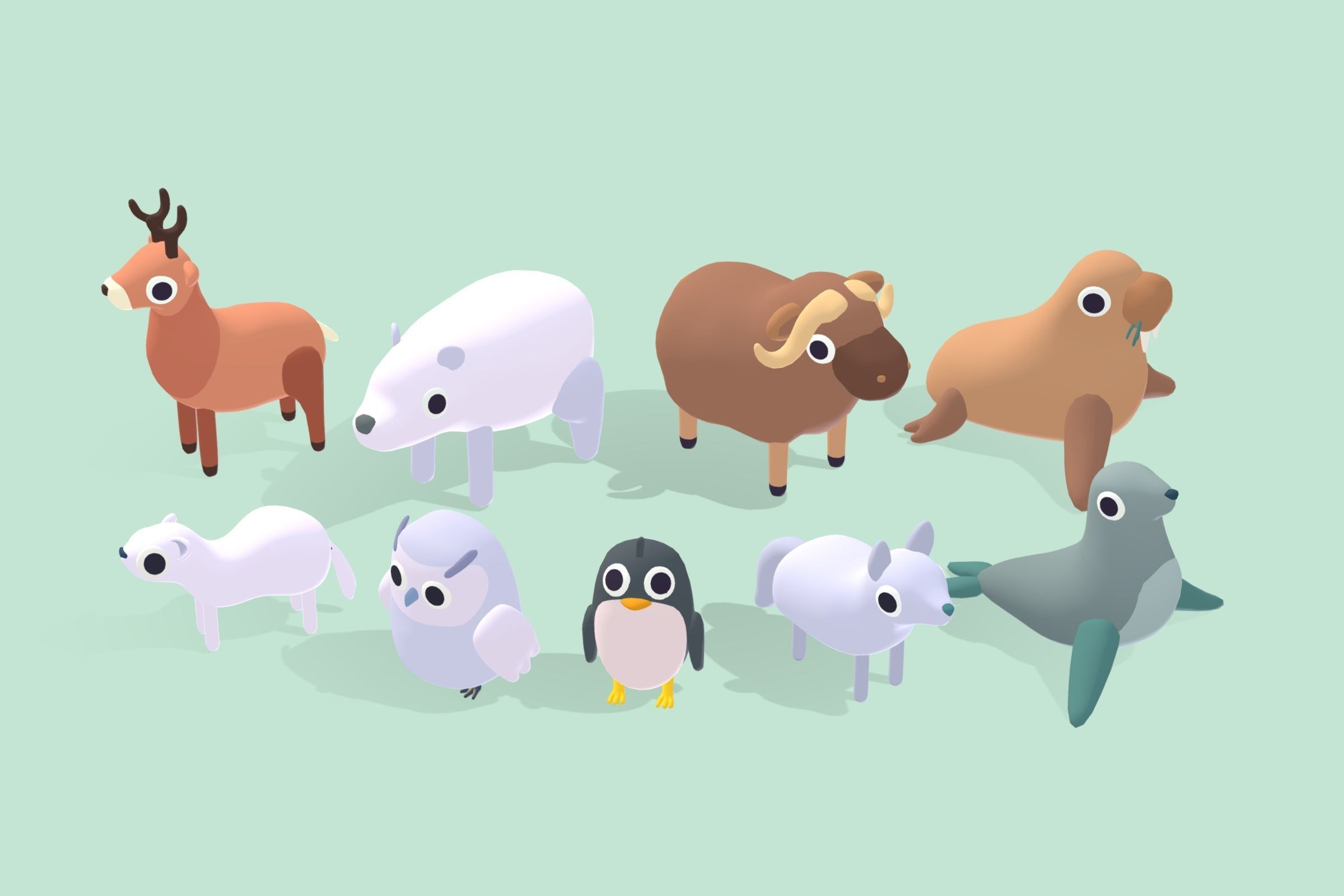 Quirky Series - Animals Mega Pack Vol 1 Low-poly 3D model_6