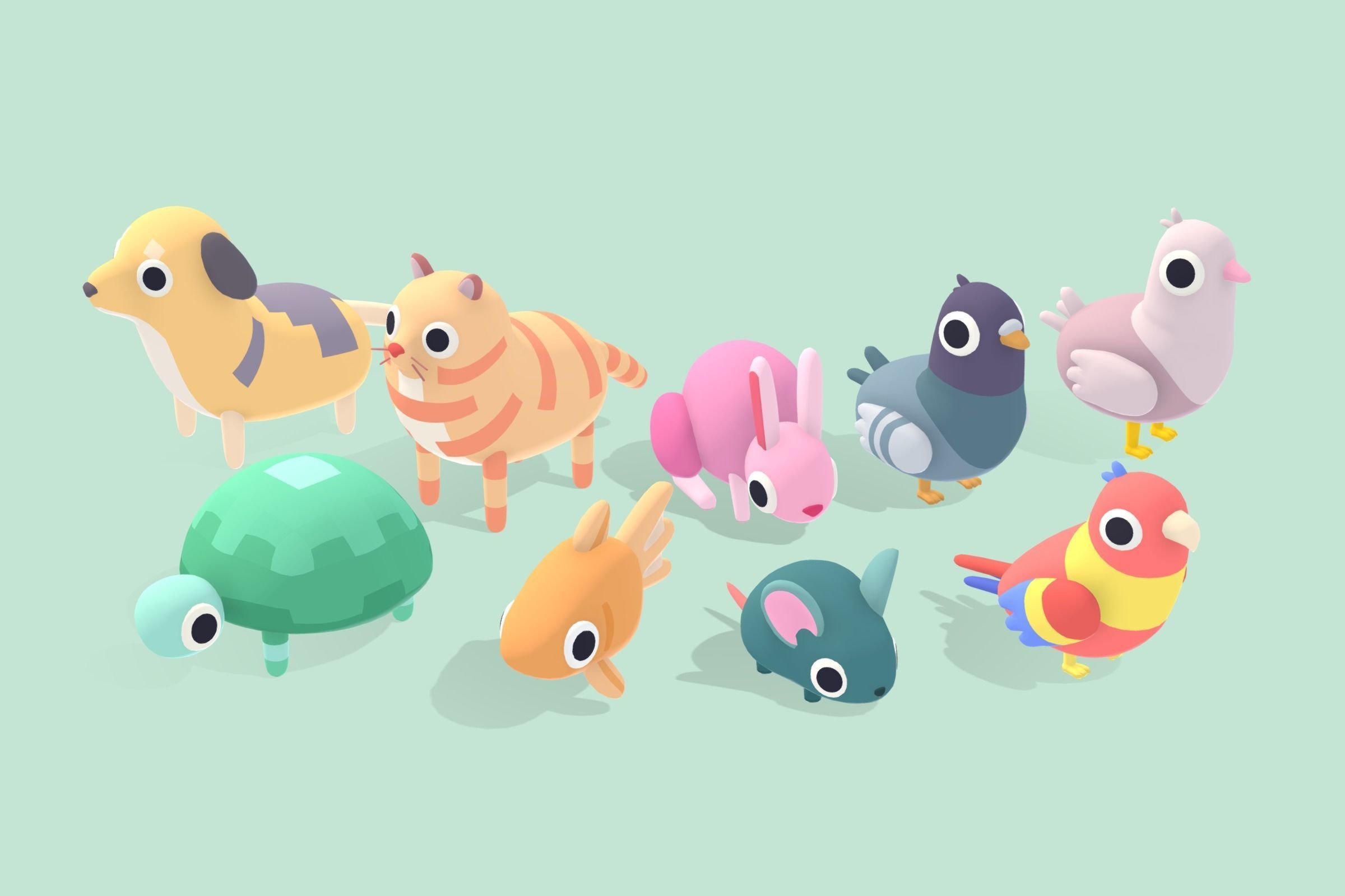 Quirky Series - Animals Mega Pack Vol 1 Low-poly 3D model_5