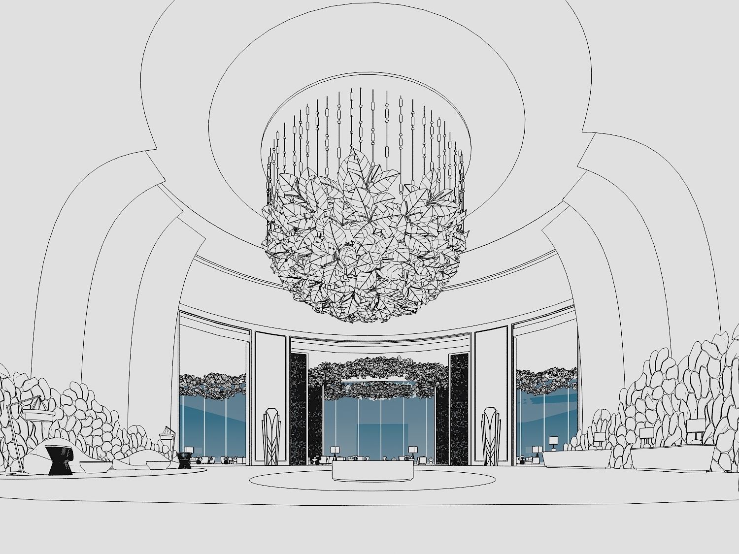 hotel lobby 3D model_1