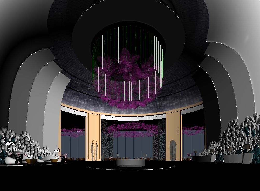 hotel lobby 3D model_2