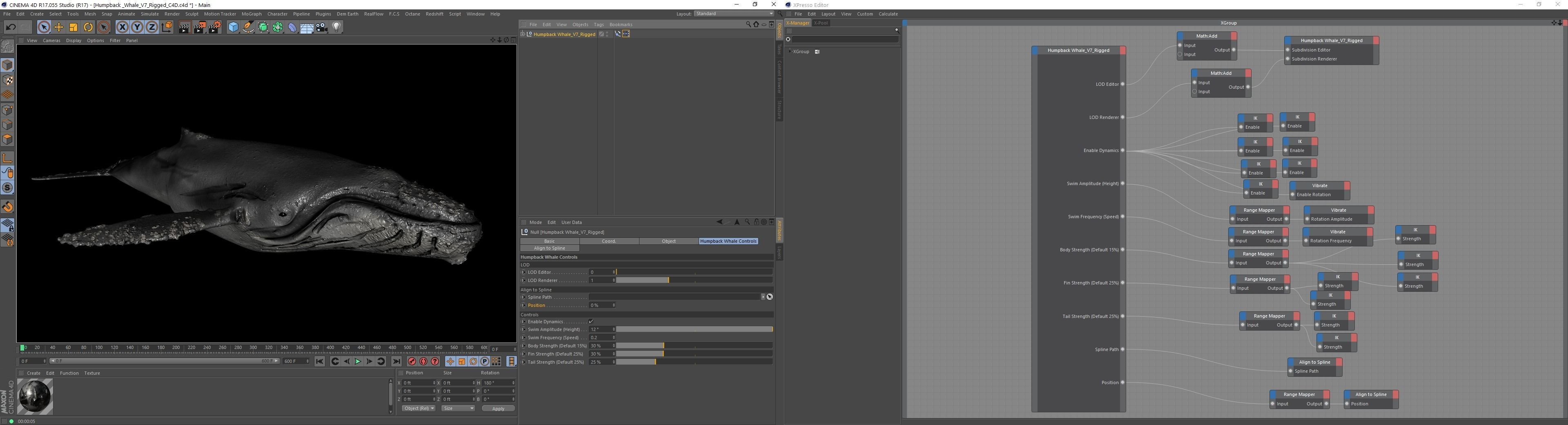 Humpback Whale C4D Rigged 3D model_41