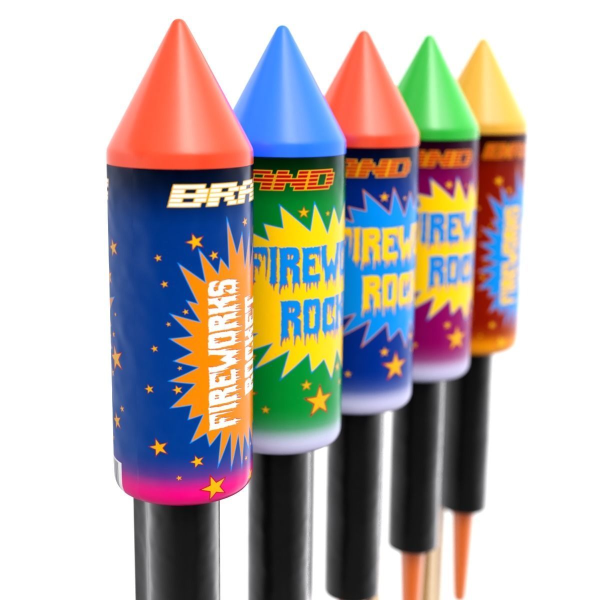 Firework Rockets 3D model_8