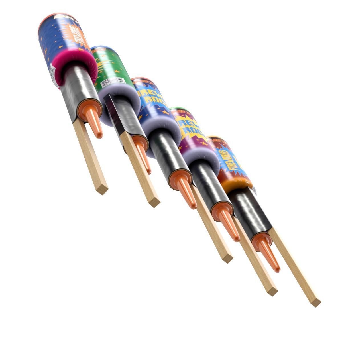 Firework Rockets 3D model_9