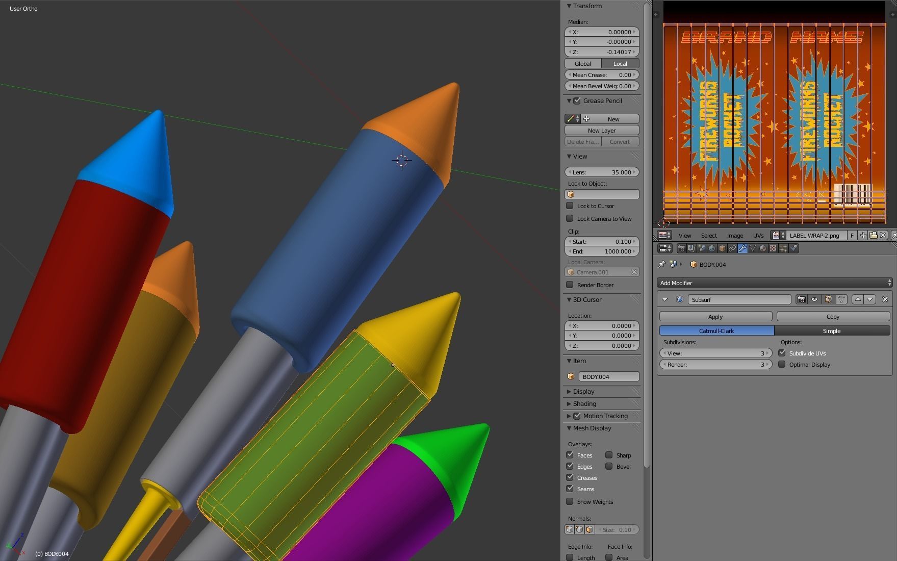 Firework Rockets 3D model_18