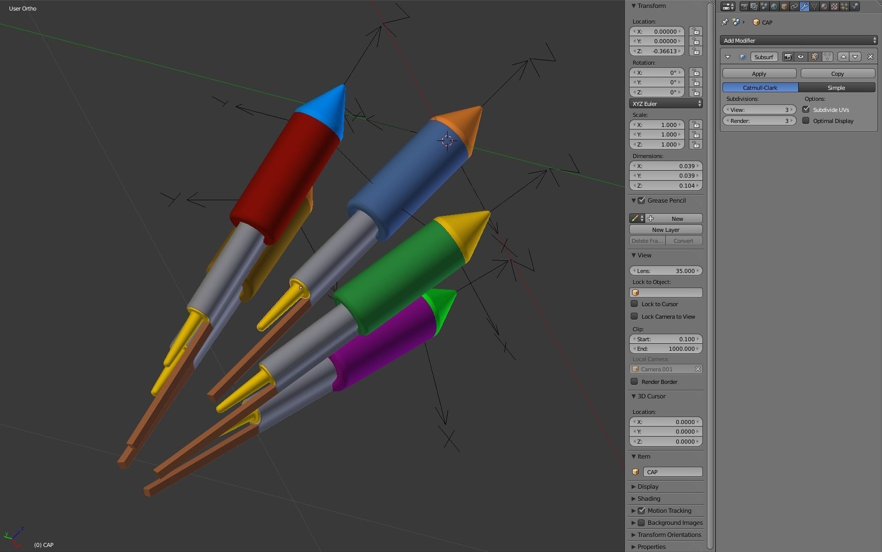 Firework Rockets 3D model_16