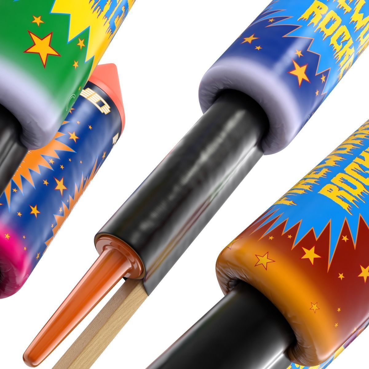 Firework Rockets 3D model_7