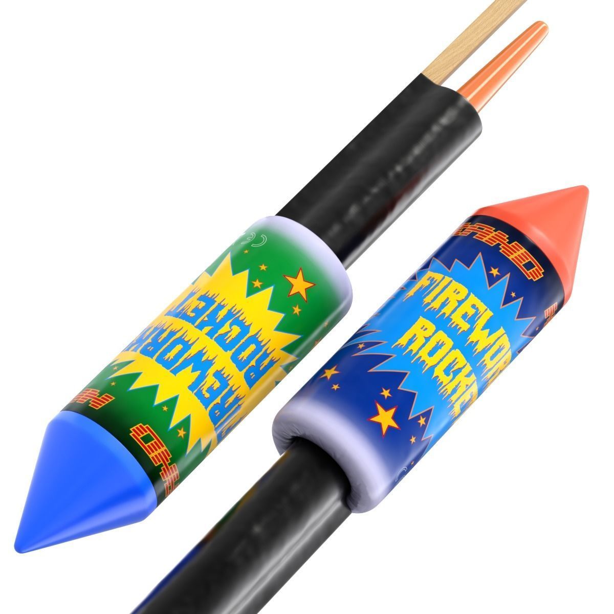 Firework Rockets 3D model_6