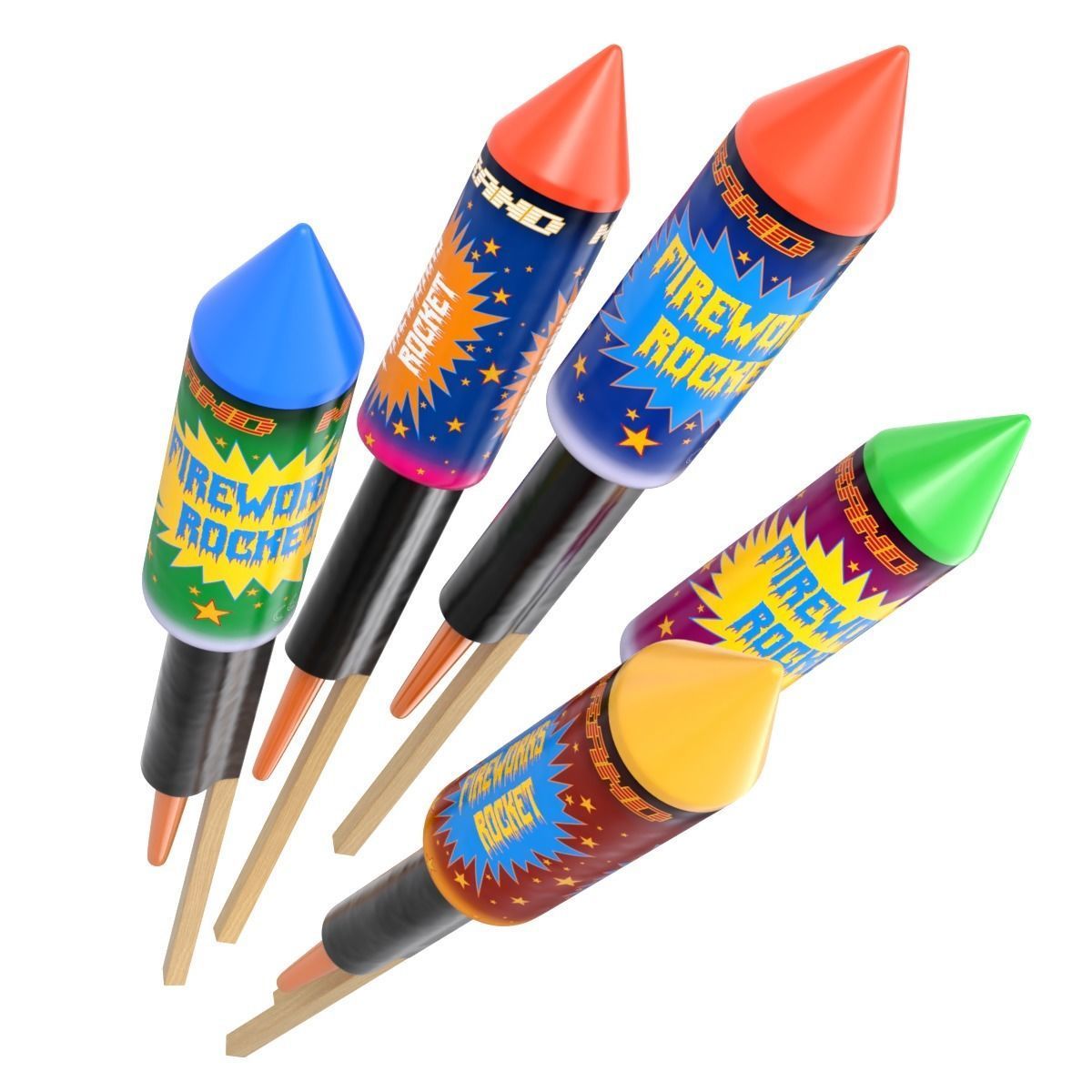 Firework Rockets 3D model_1